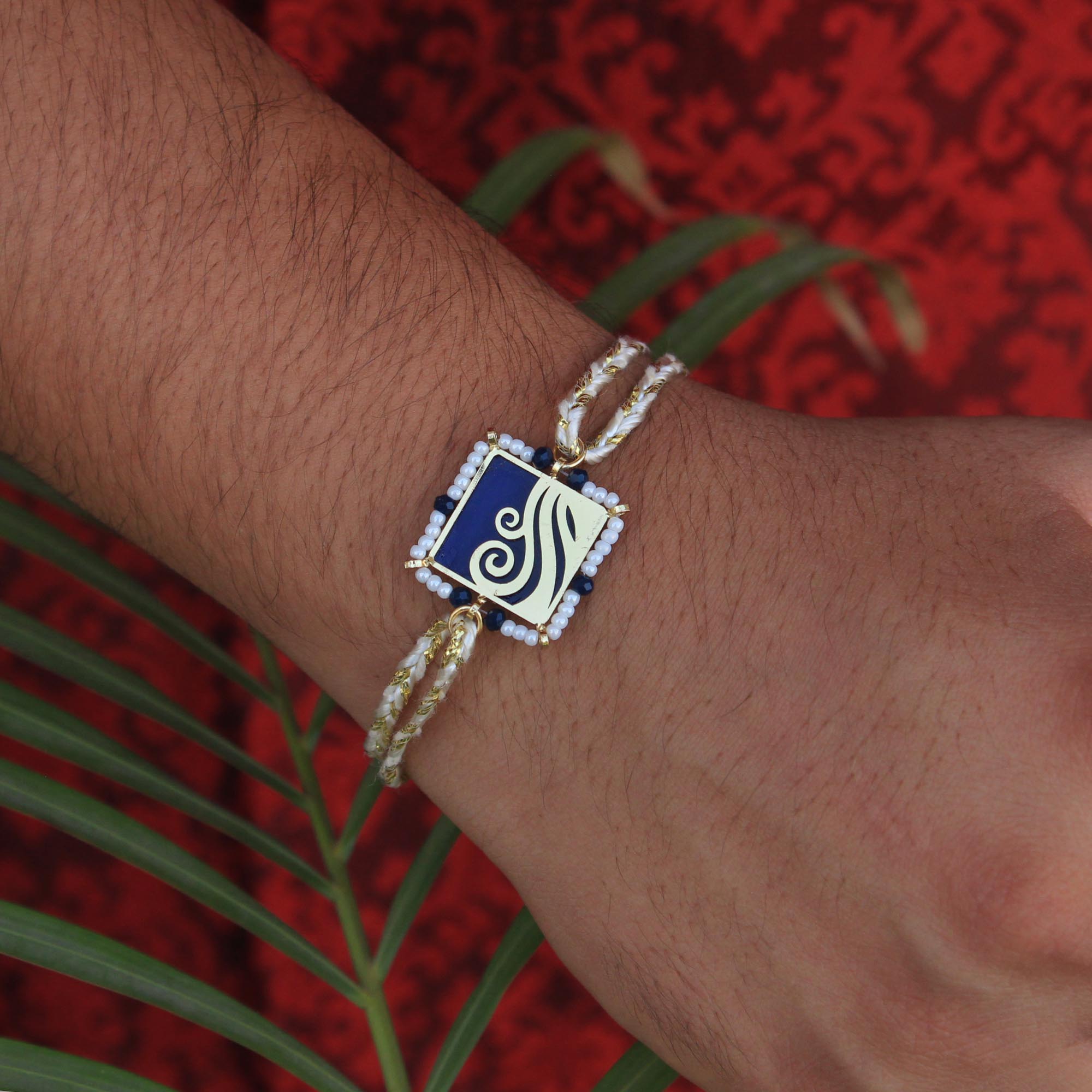 BeAbhika Gold Tone Water Beach Waves Nature Inspired Rakhi Blue Acrylic Designer Unqiue Famous Rakhi Lightweight Easy To Tie Rakhi Available At Best Price In India Online COD Available Send Rakhi To Brother Small Brother Big Brother Younger Brother Send Rakhi Abroad With Roli Chawal Capsules