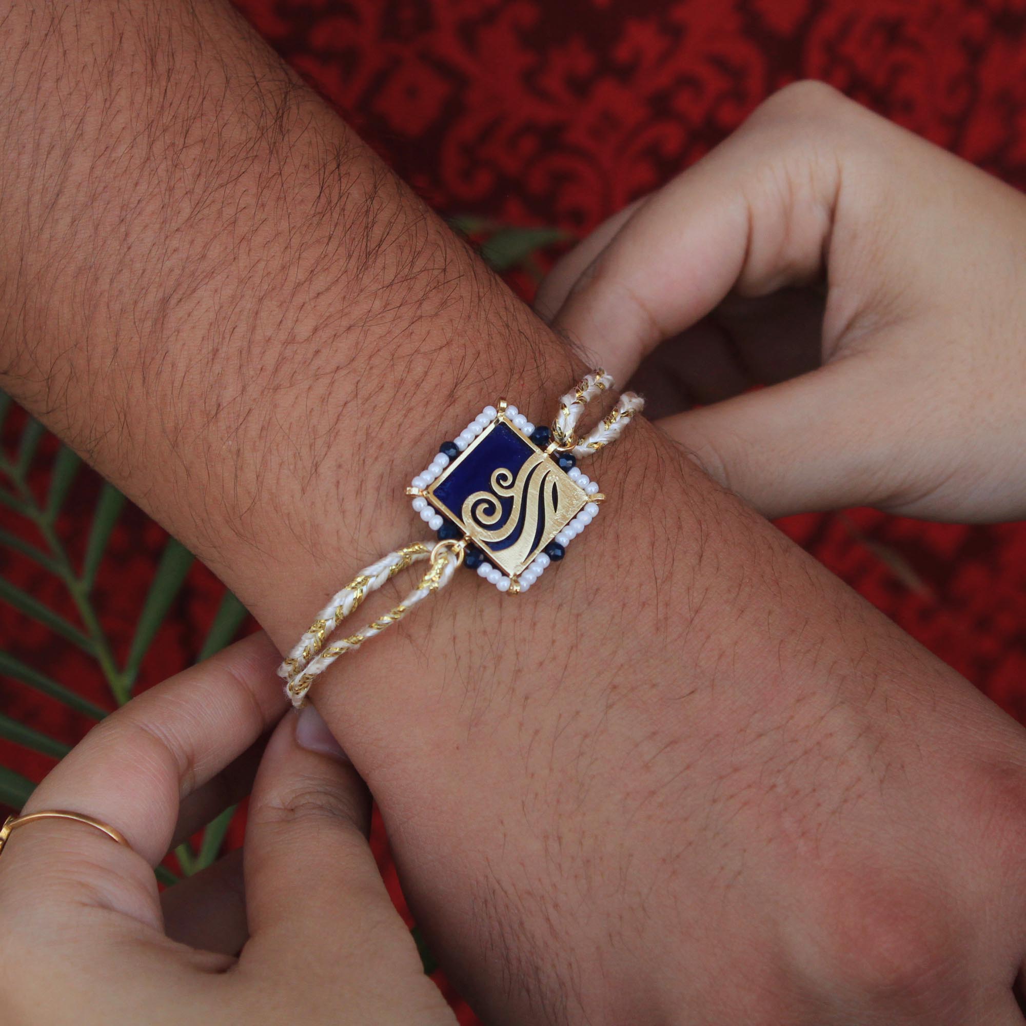BeAbhika Gold Tone Water Beach Waves Nature Inspired Rakhi Blue Acrylic Designer Unqiue Famous Rakhi Lightweight Easy To Tie Rakhi Available At Best Price In India Online COD Available Send Rakhi To Brother Small Brother Big Brother Younger Brother Send Rakhi Abroad With Roli Chawal Capsules