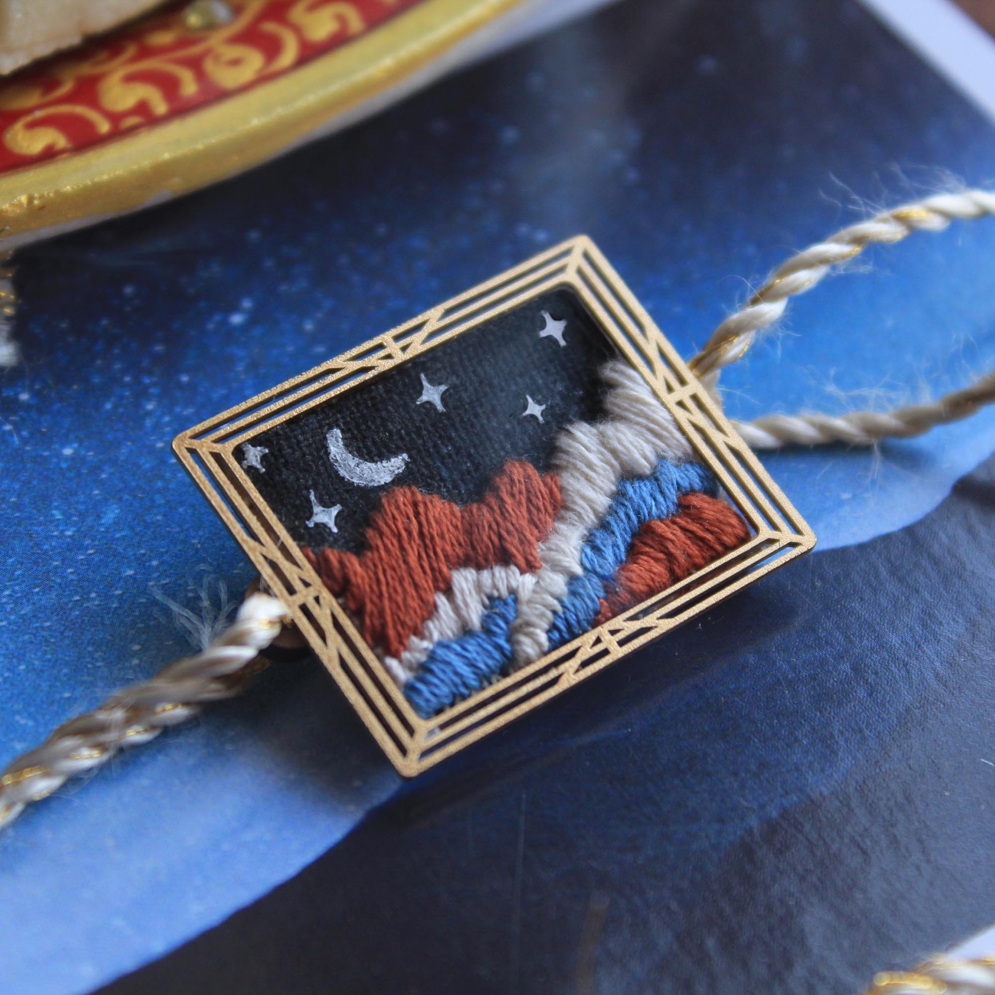 BeAbhika Hand Embroidered Star Gazing Astronaut Bro Moon Rakhi With Fridge Magnet Designer Unqiue Famous Rakhi Lightweight Easy To Tie Rakhi Available At Best Price In India Online COD Available Send Rakhi To Brother Small Brother Big Brother Younger Brother Send Rakhi Abroad With Roli Chawal Capsules