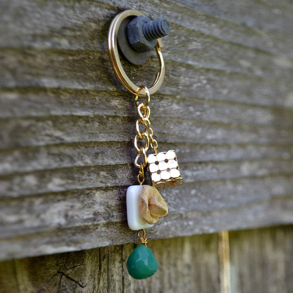 Cube Rose MOP Keychain - BeAbhika.com
