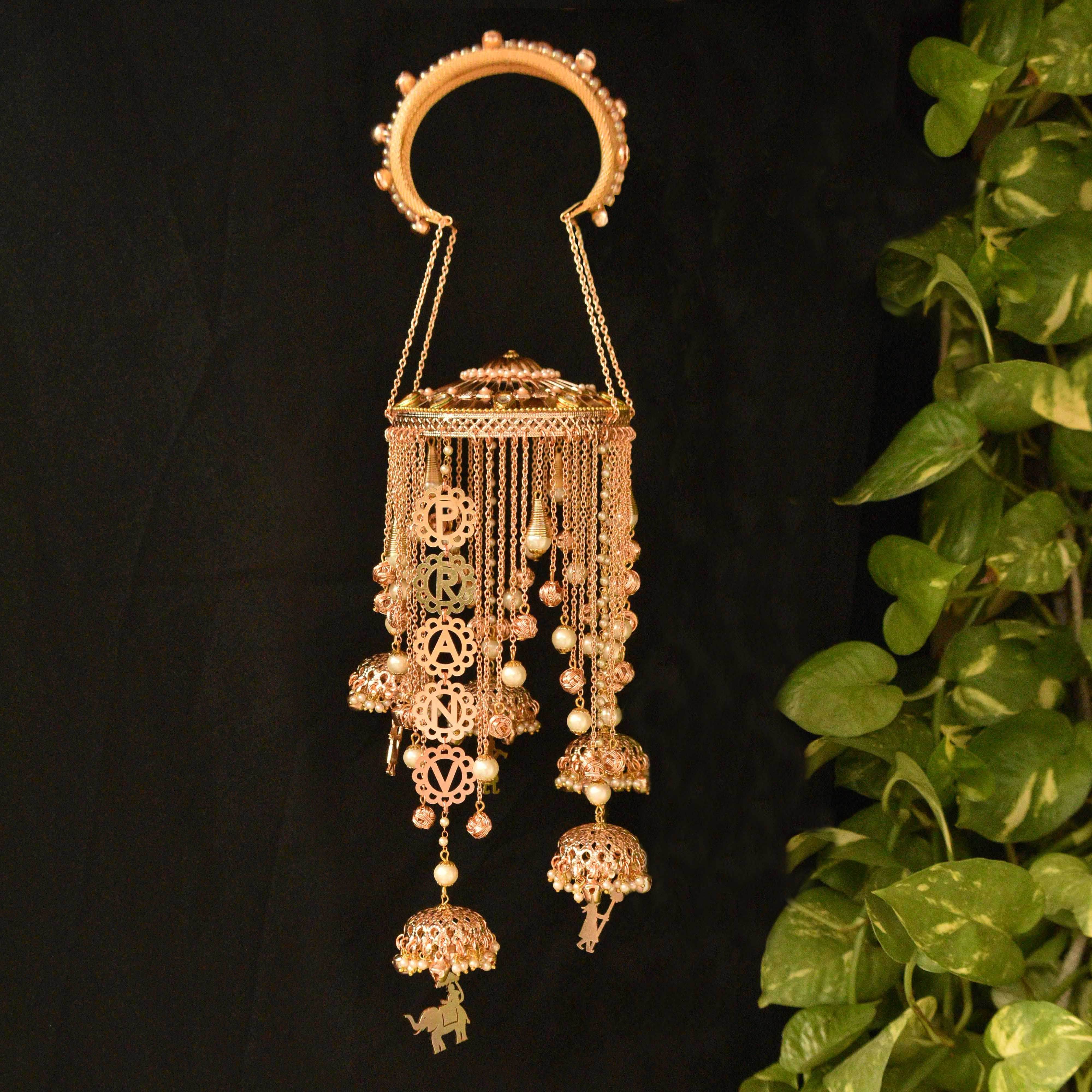 Customised Charms Golden Kaleere Punjabi Wedding Bridal Silver Kalira Personalised Golden Rose Gold Kaleera Traditional Designer Kalire