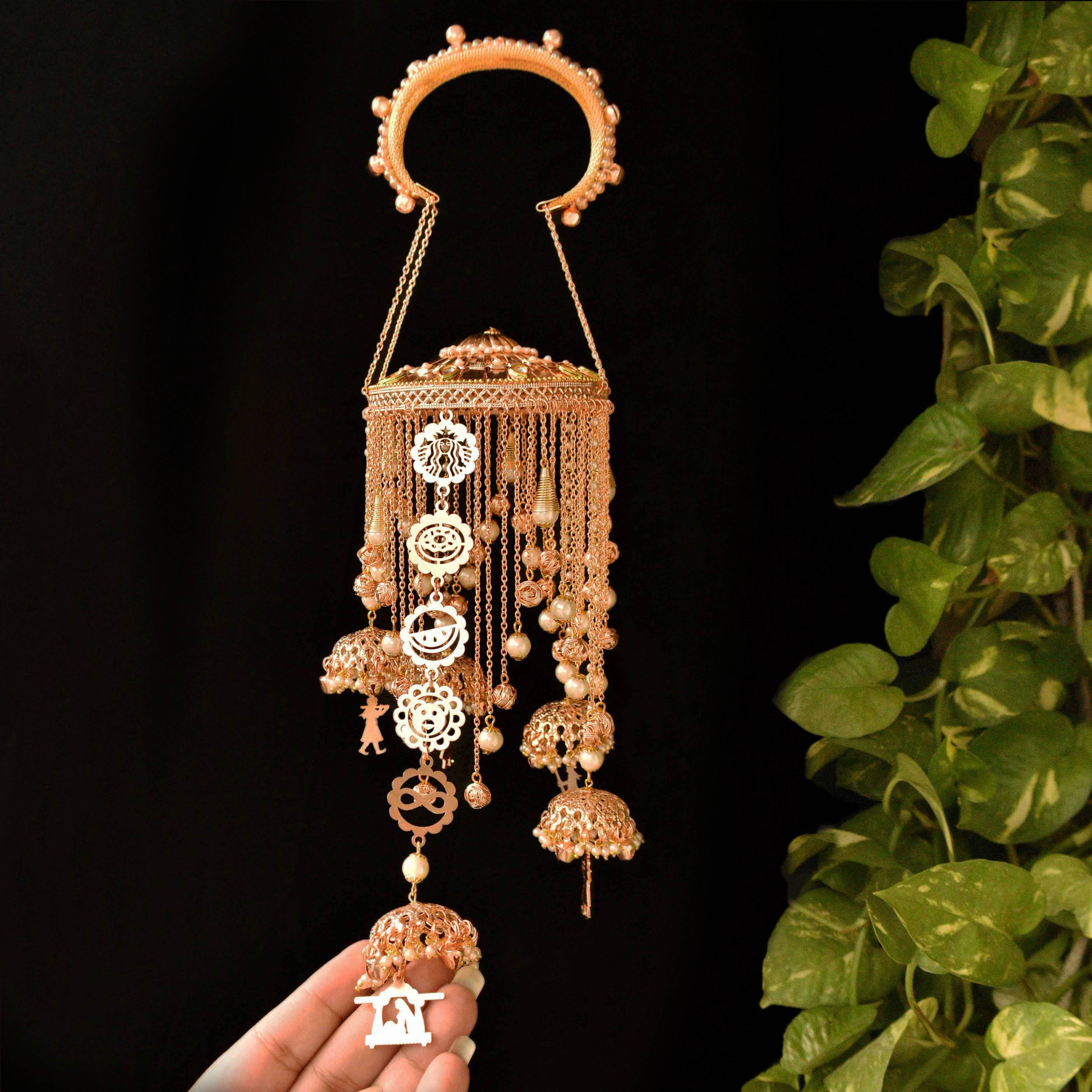 Customised Charms Golden Kaleere Punjabi Wedding Bridal Silver Kalira Personalised Golden Rose Gold Kaleera Traditional Designer Kalire