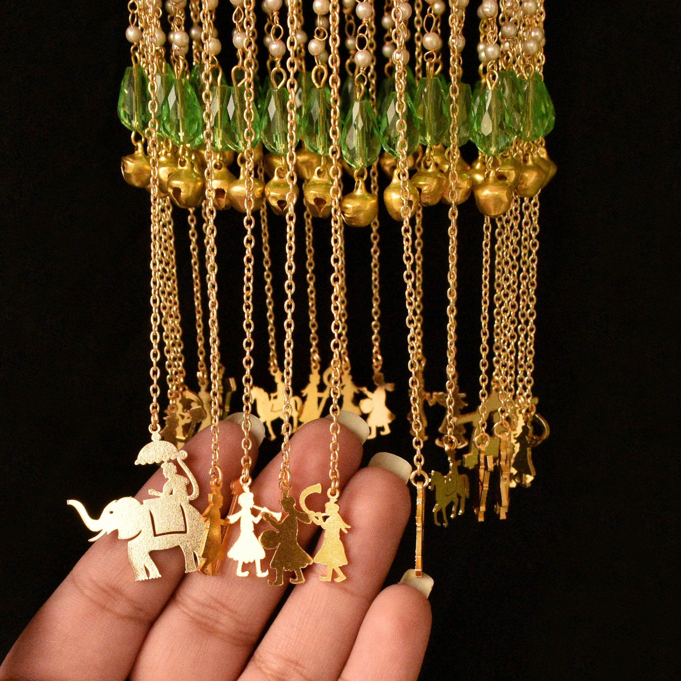 Customised Charms Golden Kaleere Punjabi Wedding Bridal Silver Kalira Personalised Golden Rose Gold Kaleera Traditional Designer Kalire