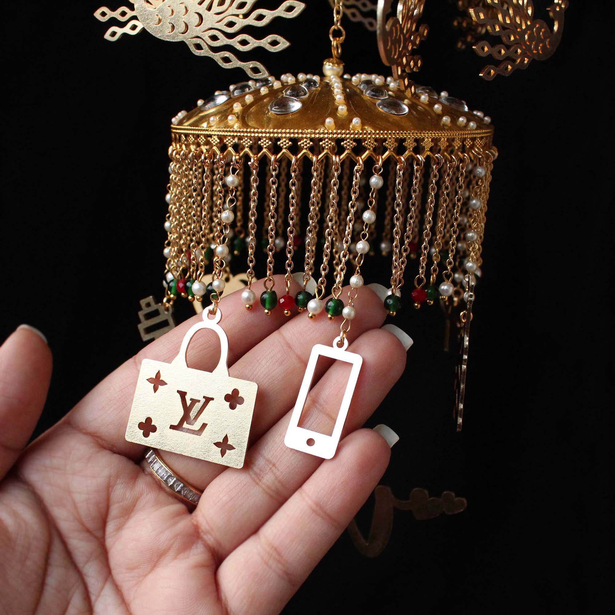 Customised Charms Golden Kaleere Punjabi Wedding Bridal Silver Kalira Personalised Golden Rose Gold Kaleera Traditional Designer Kalire