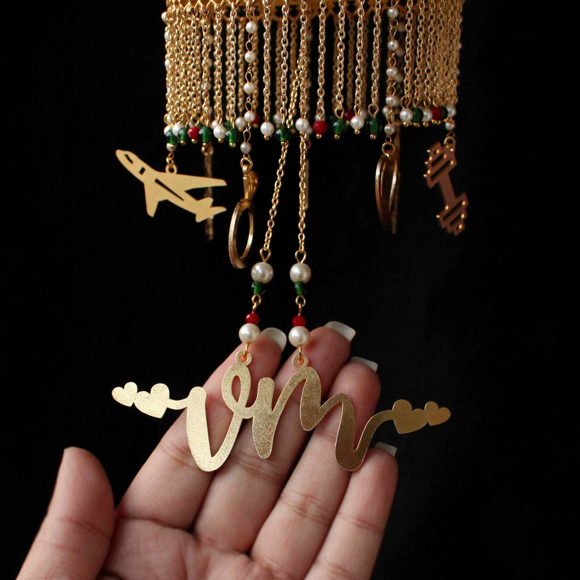 Customised Charms Golden Kaleere Punjabi Wedding Bridal Silver Kalira Personalised Golden Rose Gold Kaleera Traditional Designer Kalire