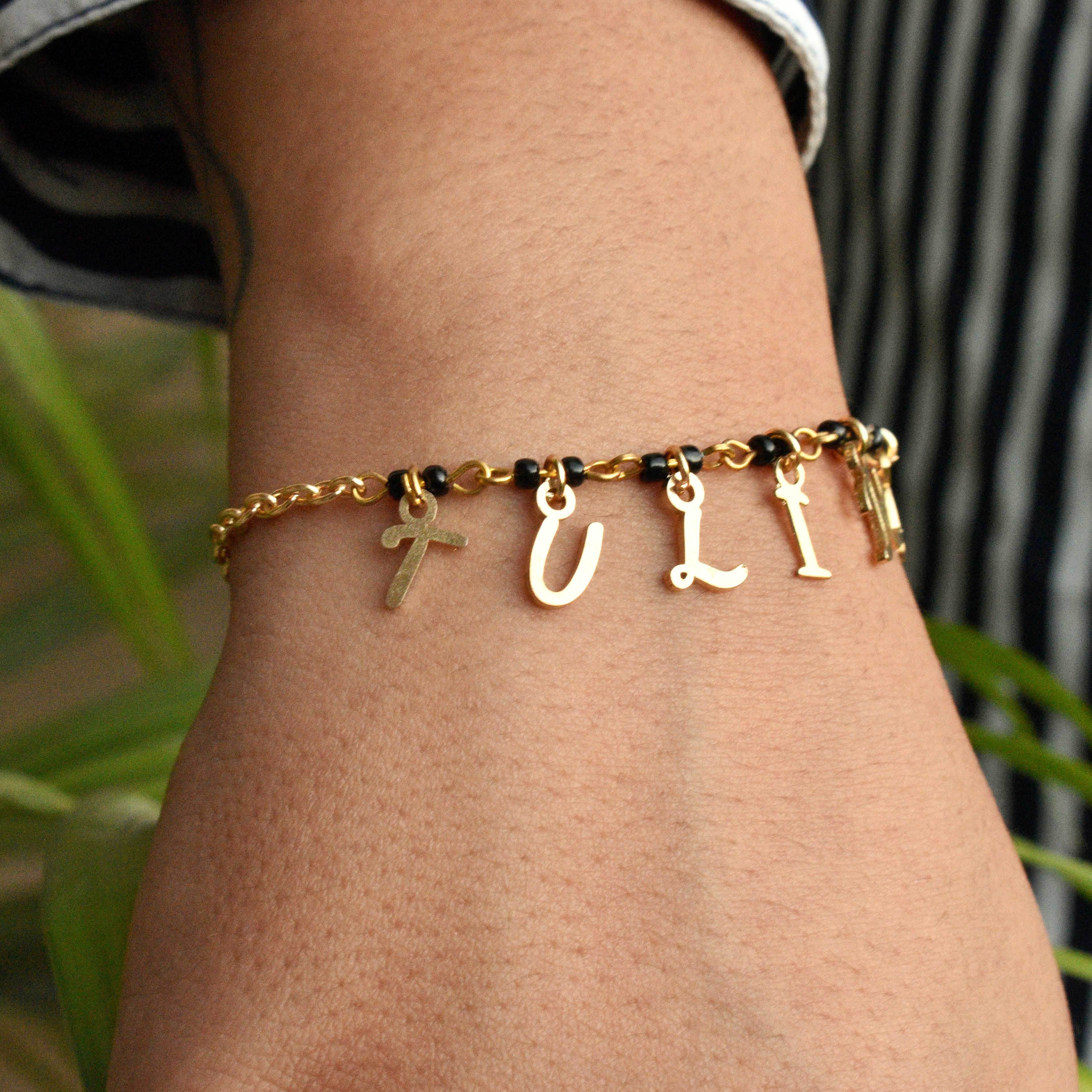 black beads mangalsutra bracelet
