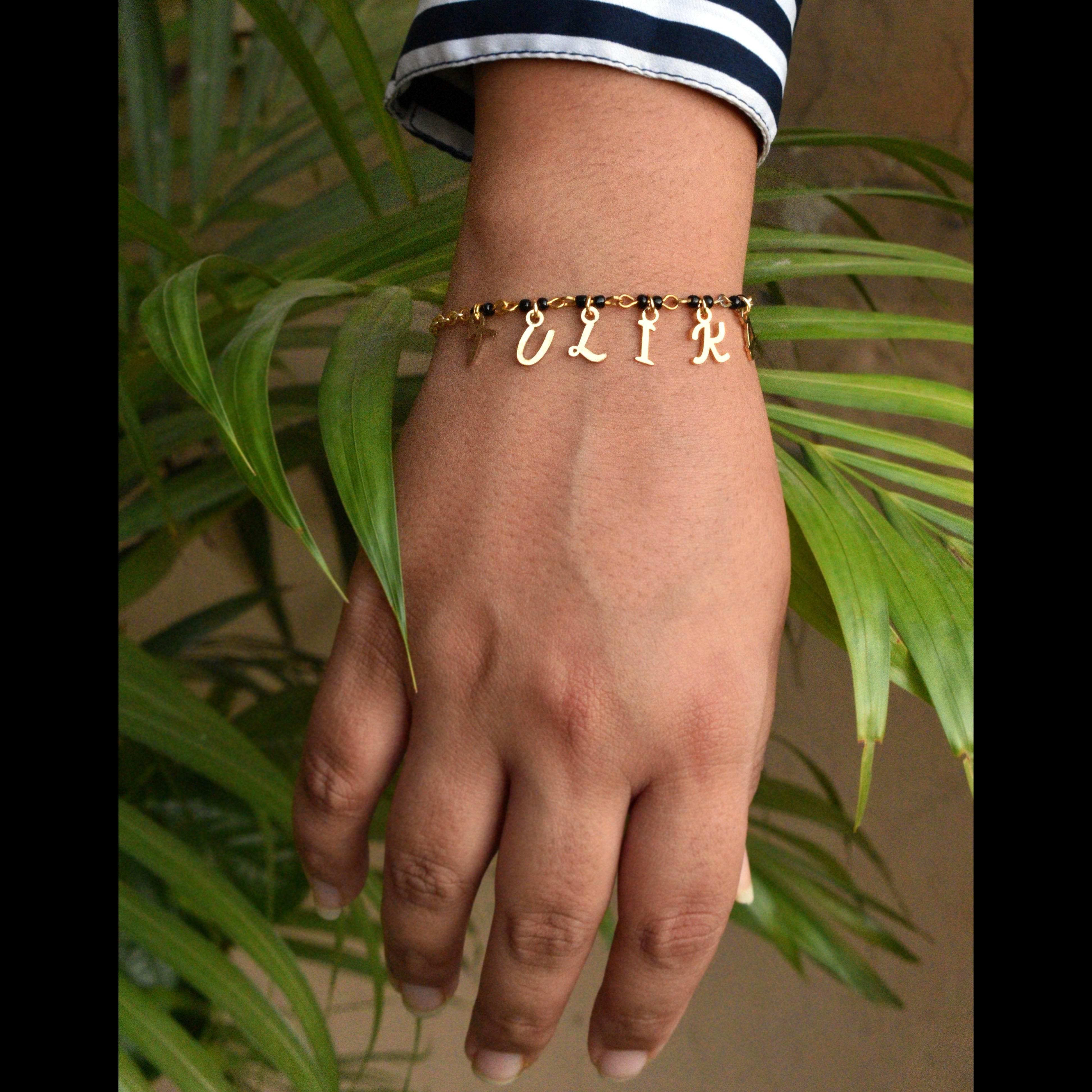black beads mangalsutra bracelet