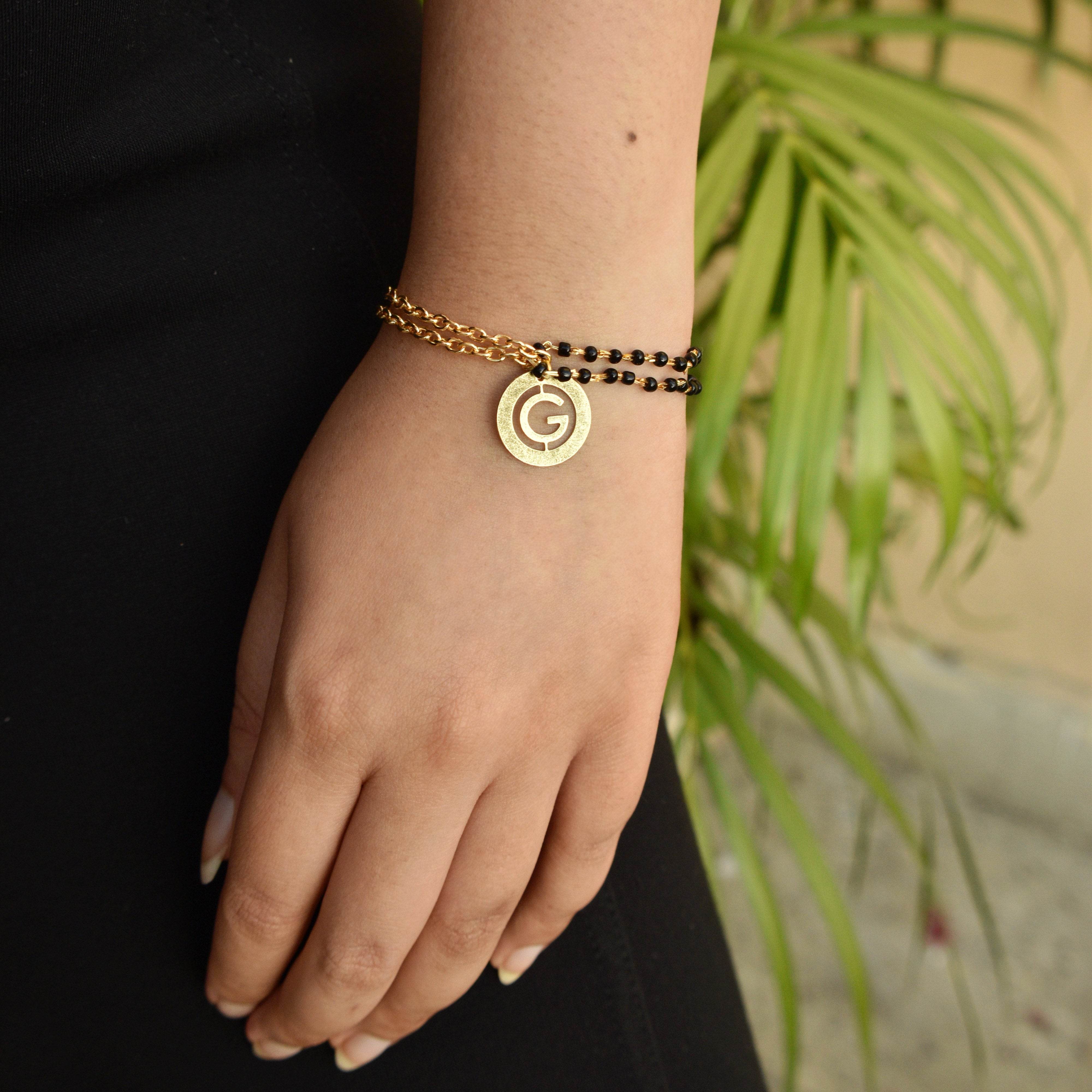 black beads mangalsutra bracelet