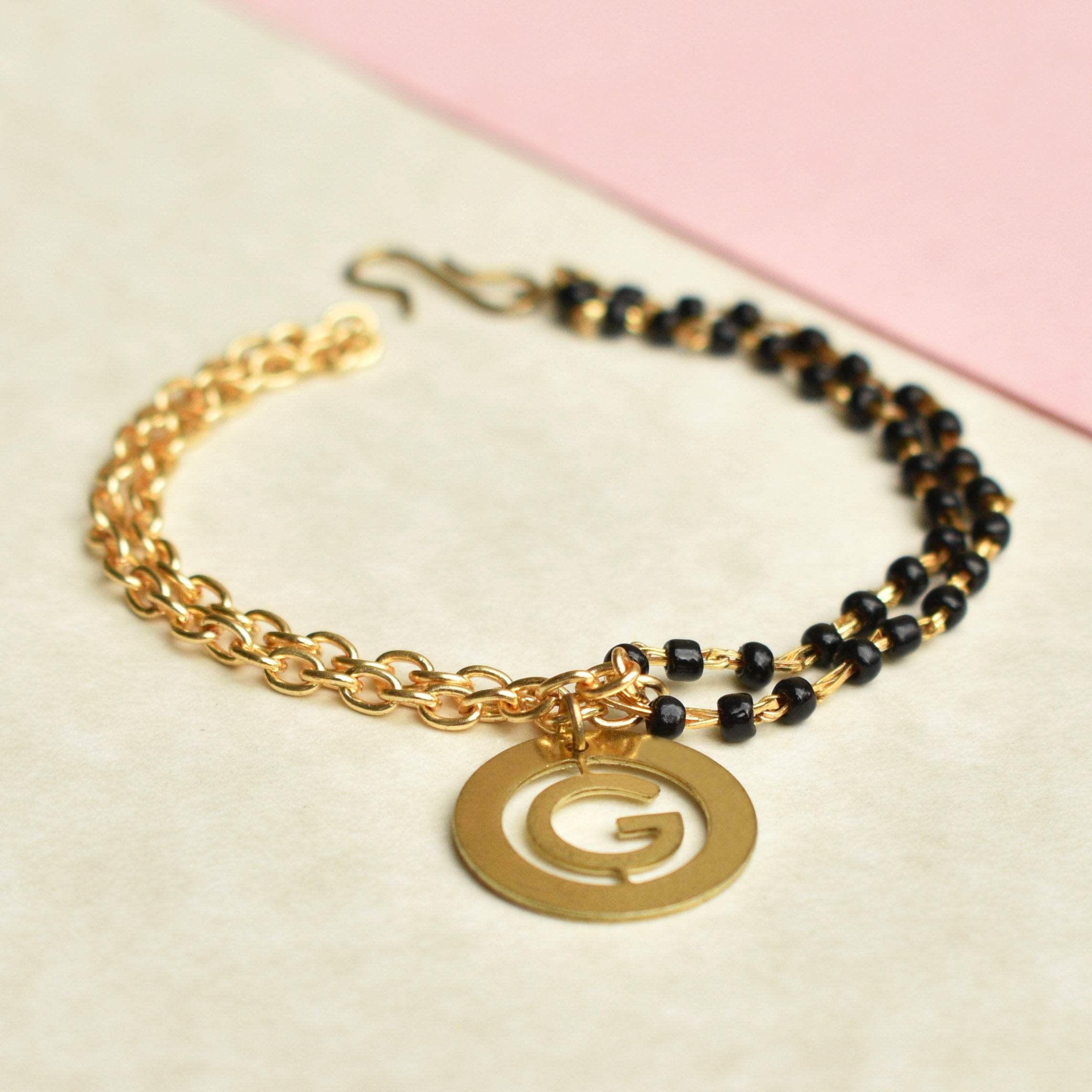 black beads mangalsutra bracelet