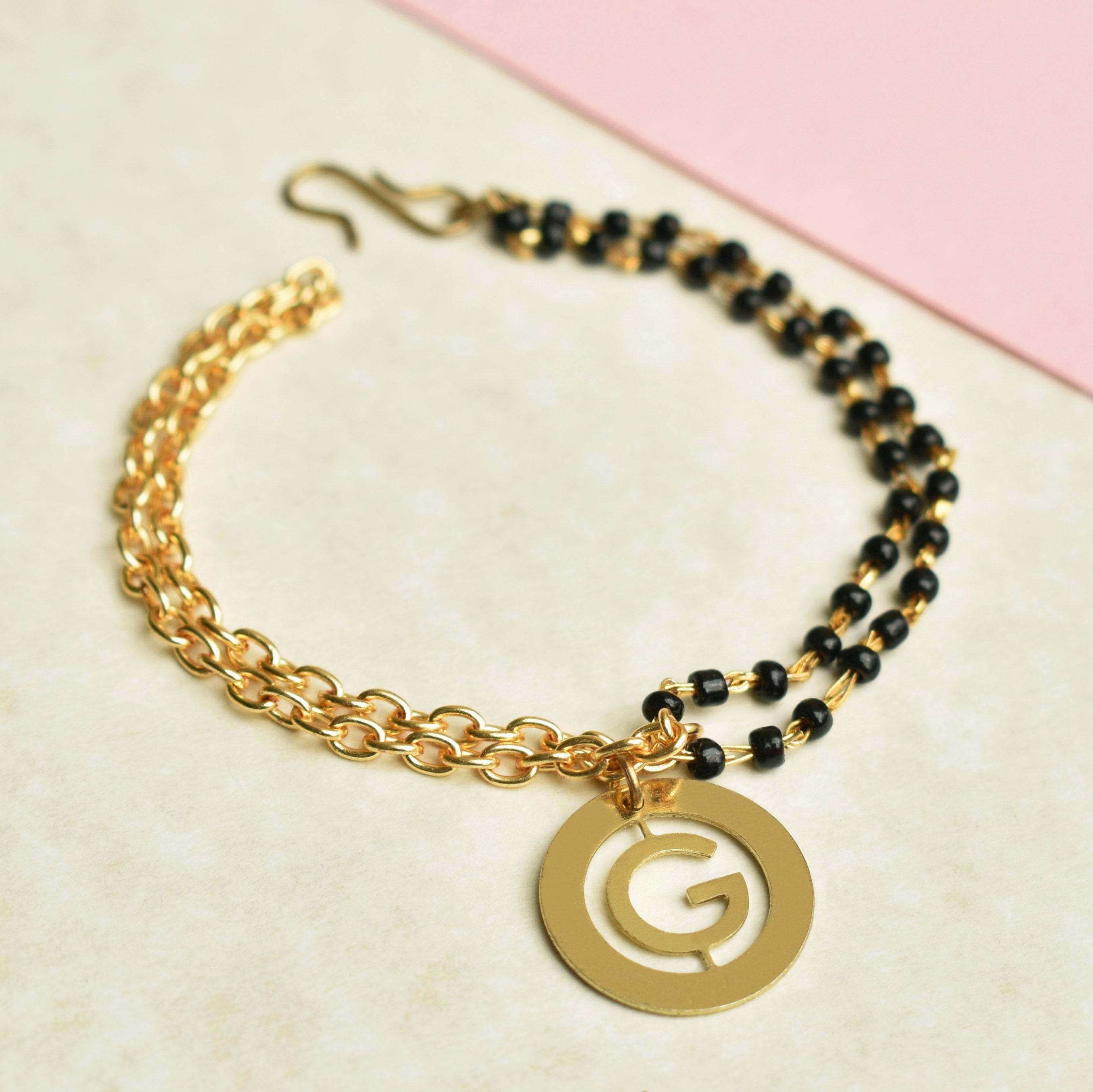 black beads mangalsutra bracelet