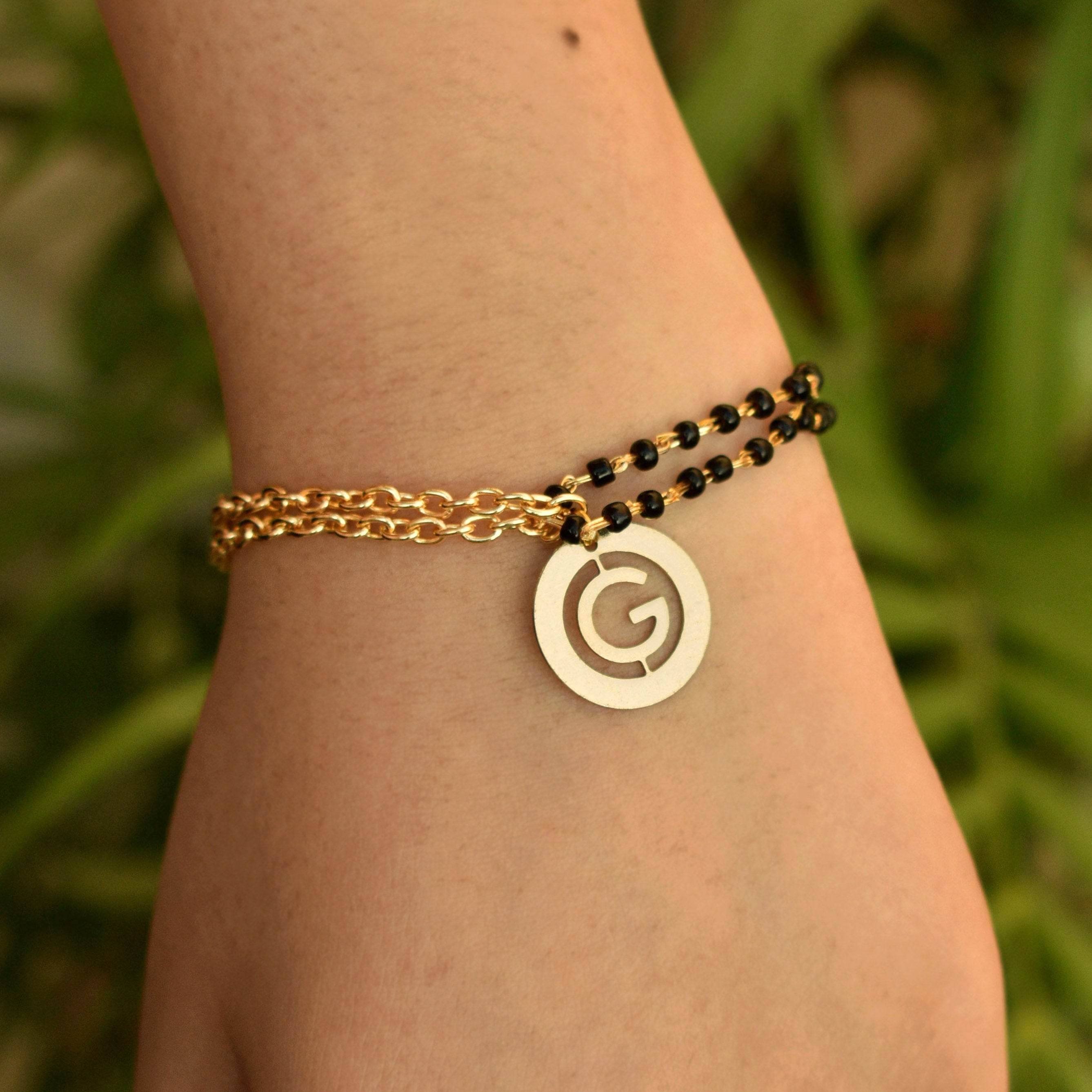 black beads mangalsutra bracelet