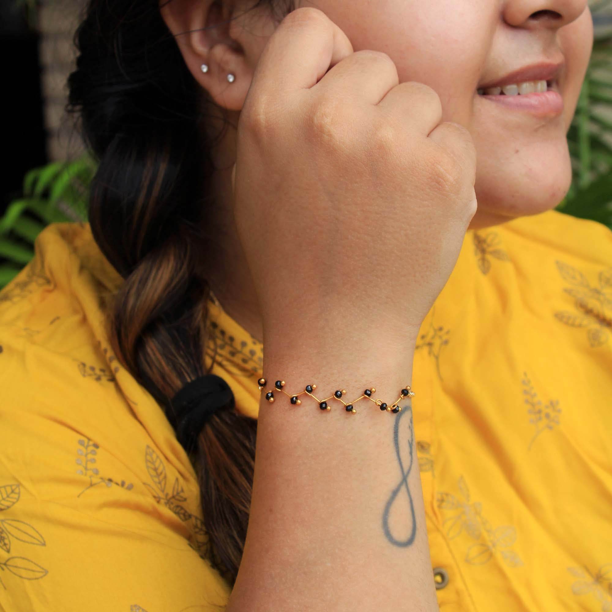 black beads mangalsutra bracelet