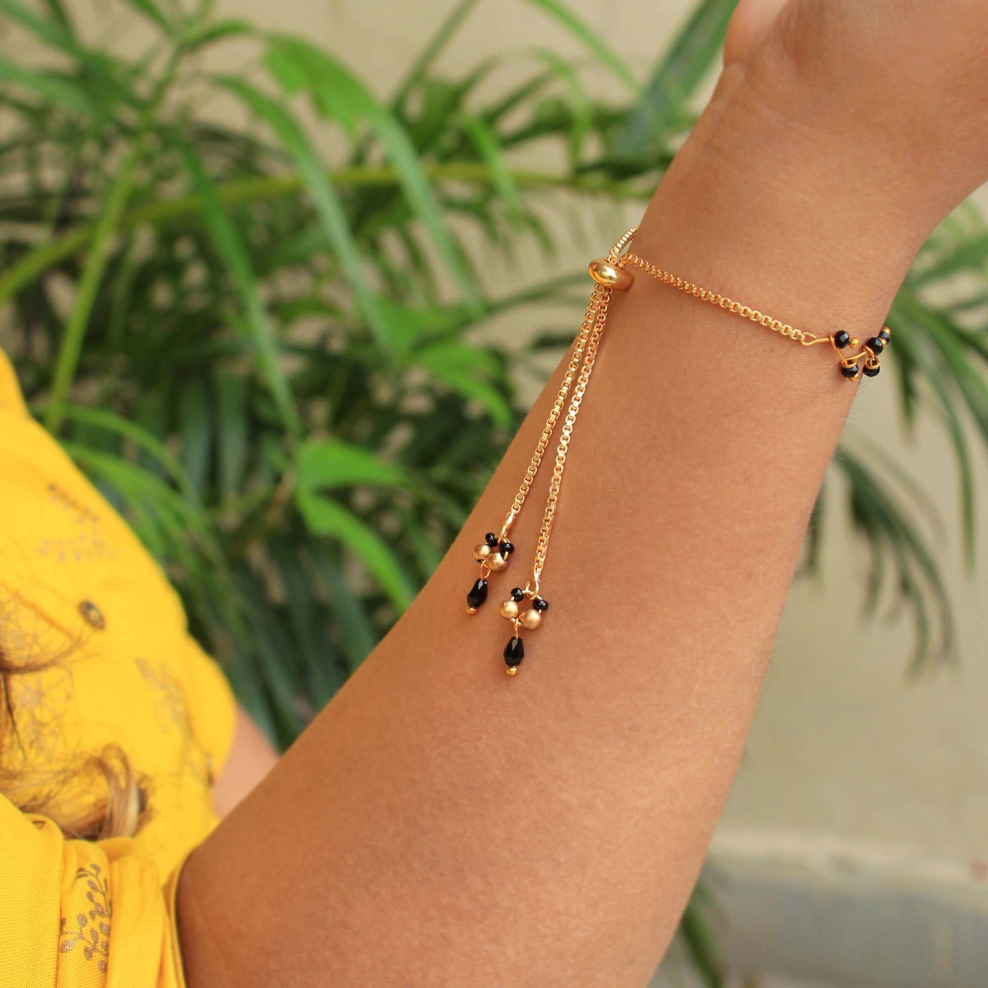 black beads mangalsutra bracelet