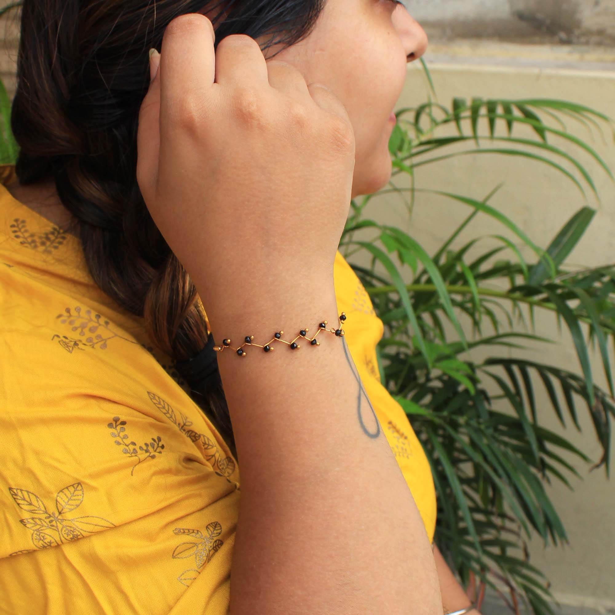 black beads mangalsutra bracelet