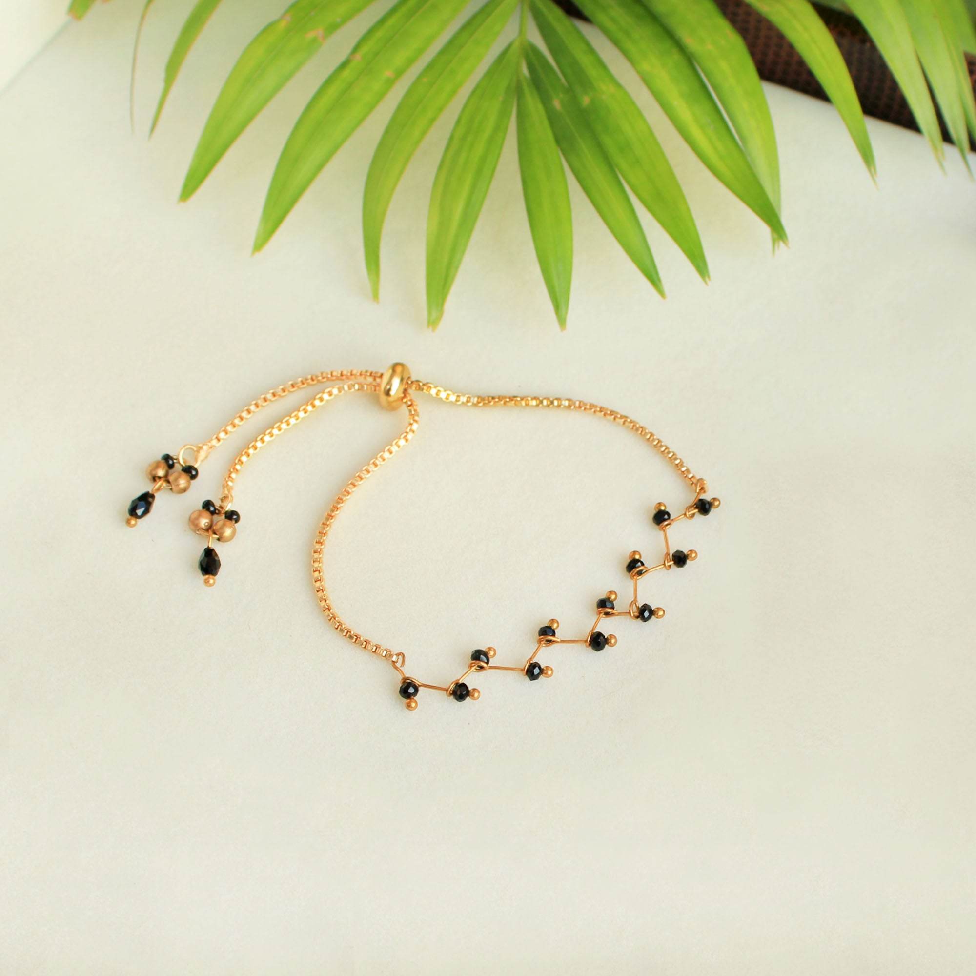 black beads mangalsutra bracelet