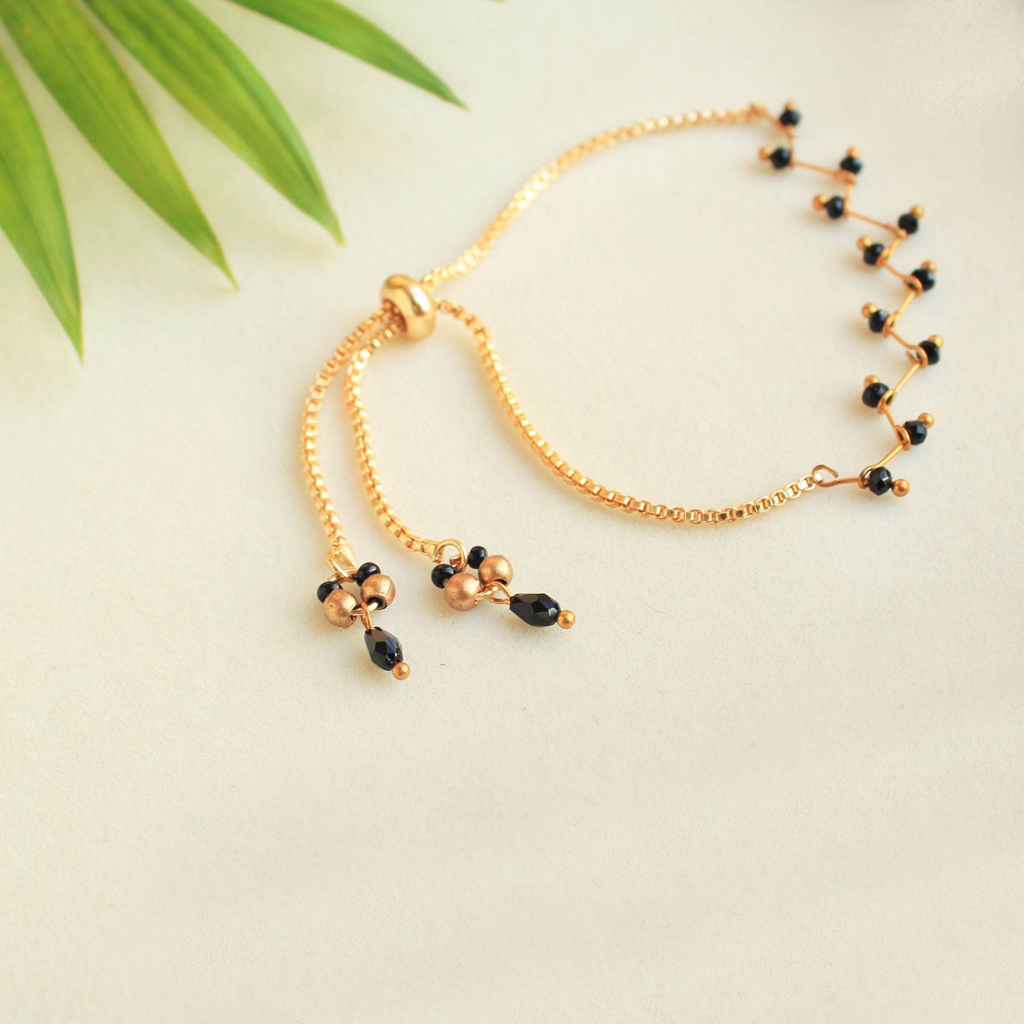 black beads mangalsutra bracelet