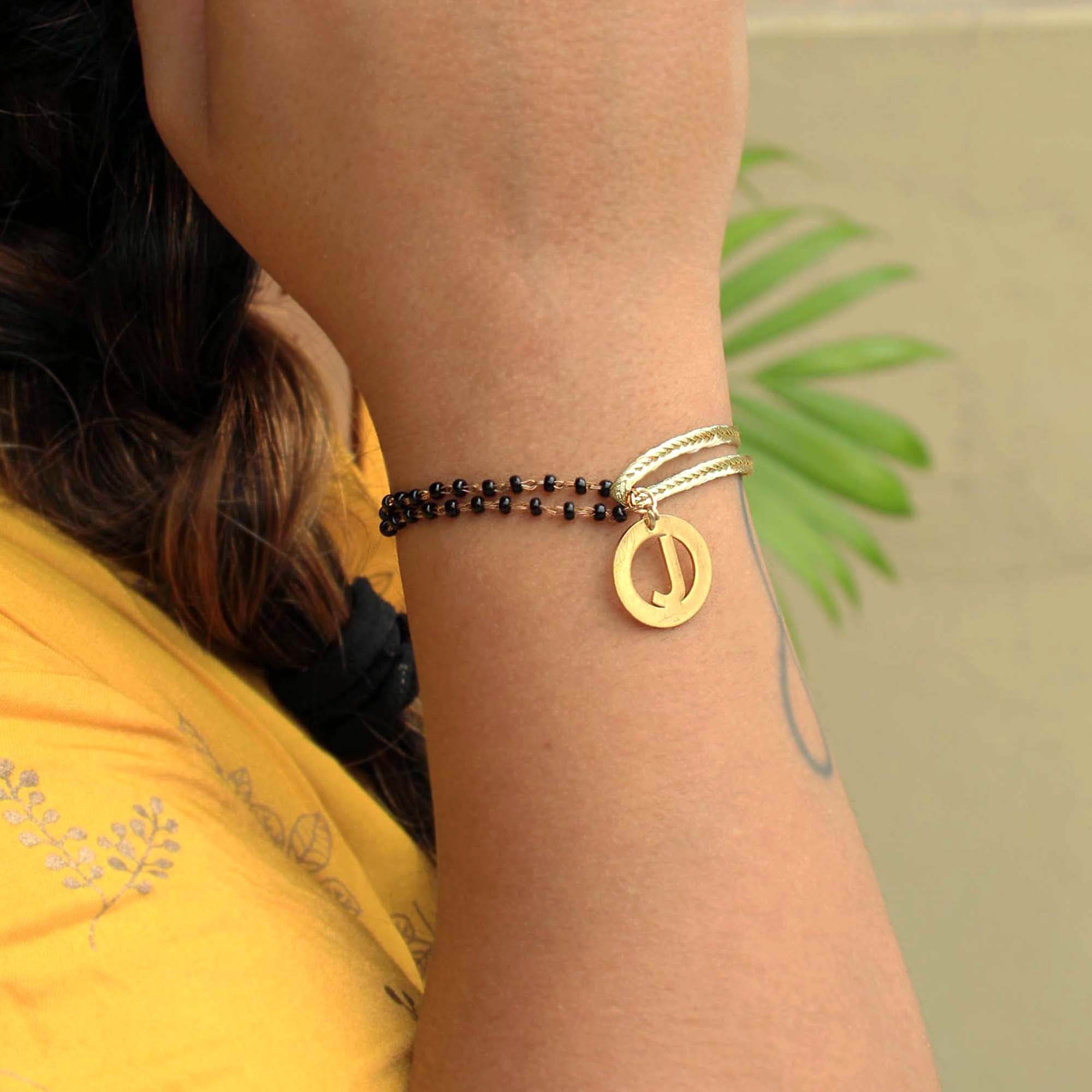 black beads mangalsutra bracelet