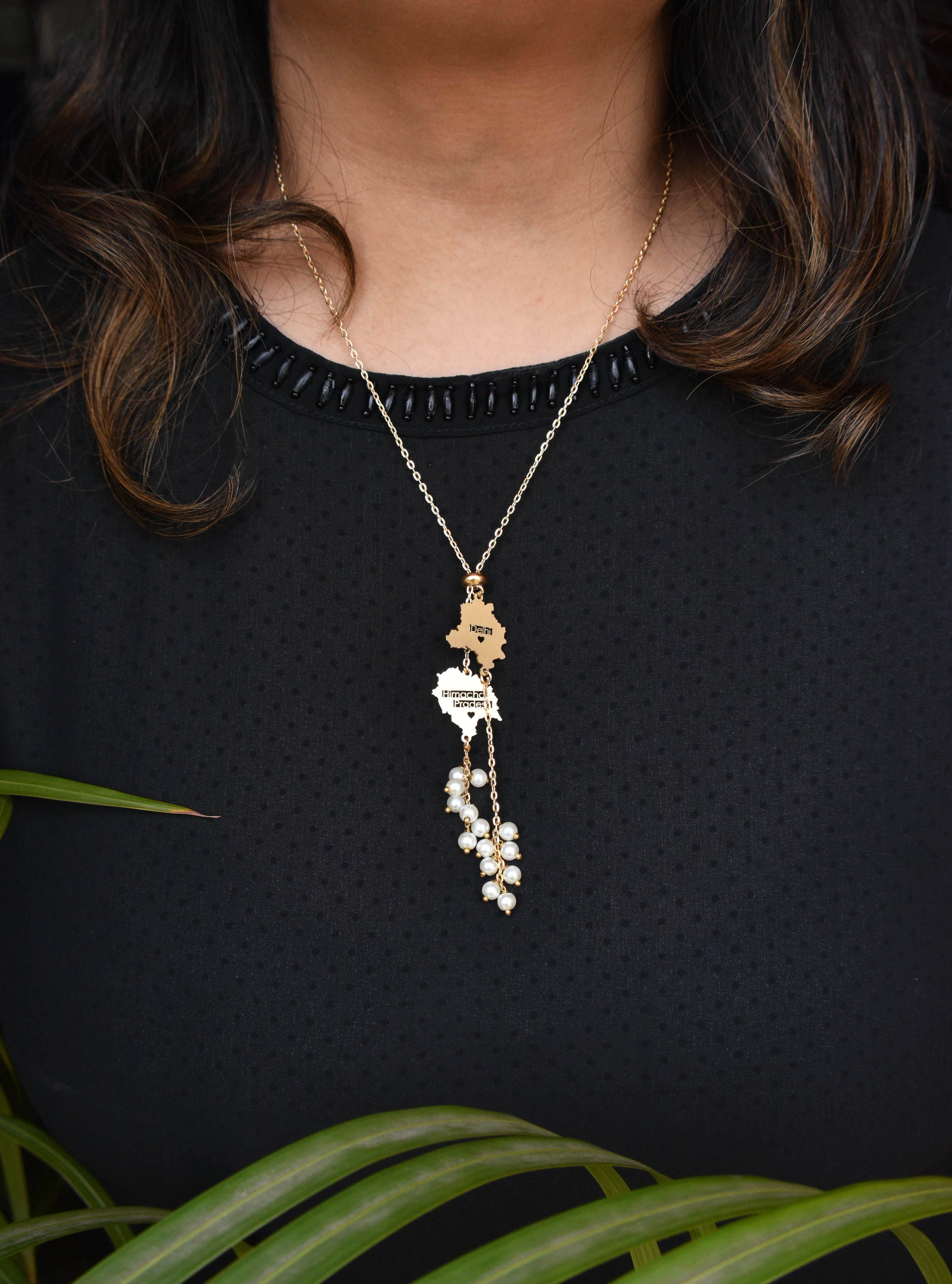 Pearly State Charm Necklace - BeAbhika.com