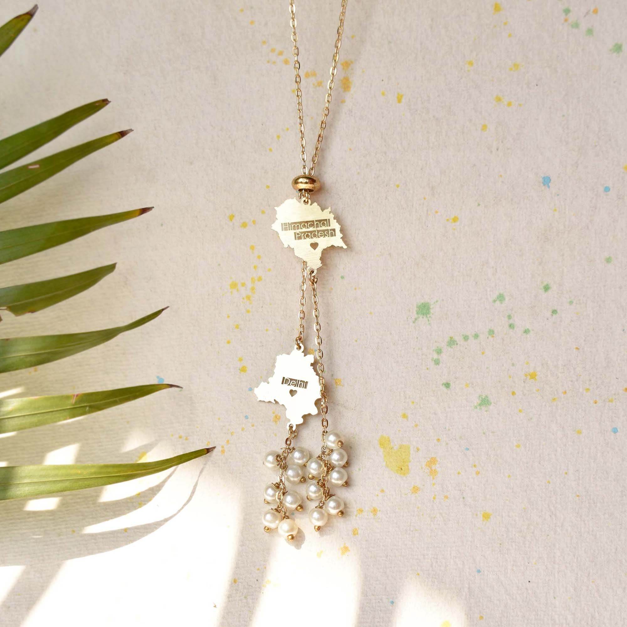 Pearly State Charm Necklace - BeAbhika.com