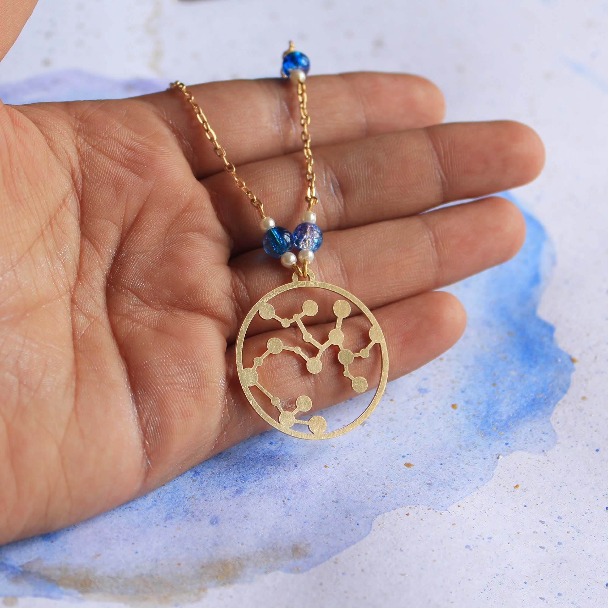 Celestial Zodiac Long Necklace - BeAbhika.com