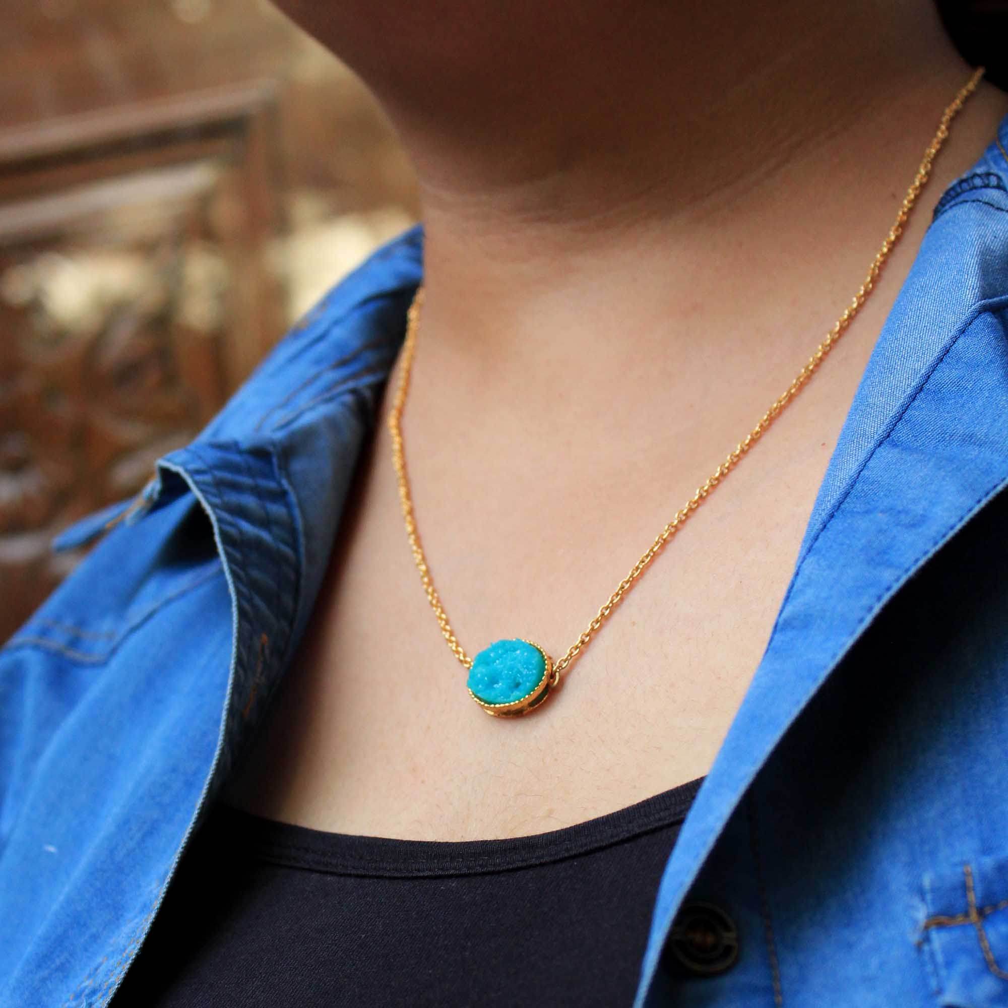 Druzy Stone Necklace - BeAbhika.com