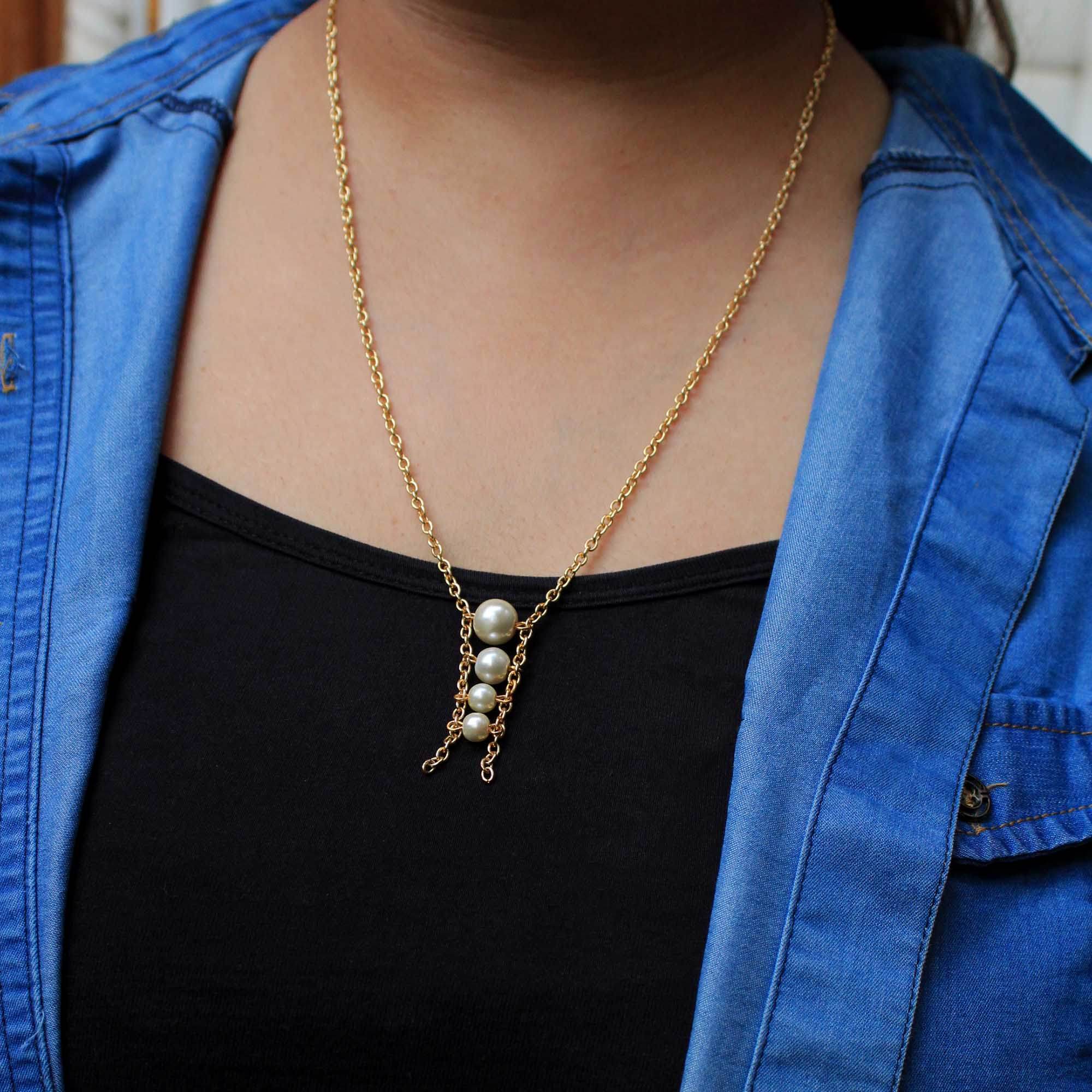 Enticing Pearl Necklace - BeAbhika.com