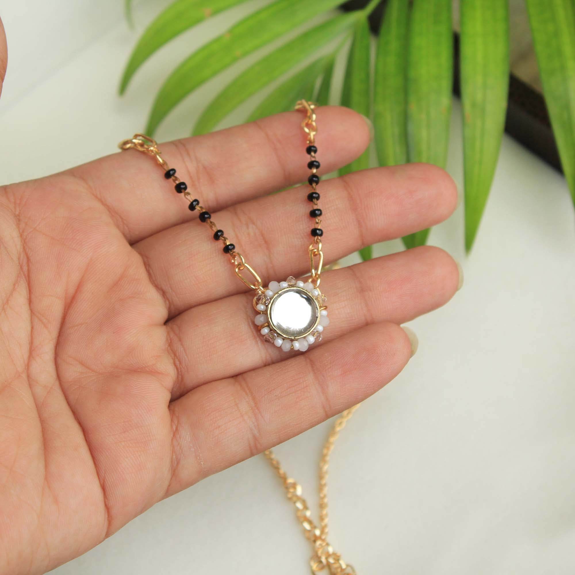 Gold tone black beads mangalsutra necklace for women traditional design perfect for daily wear designer bridal mangalsutra