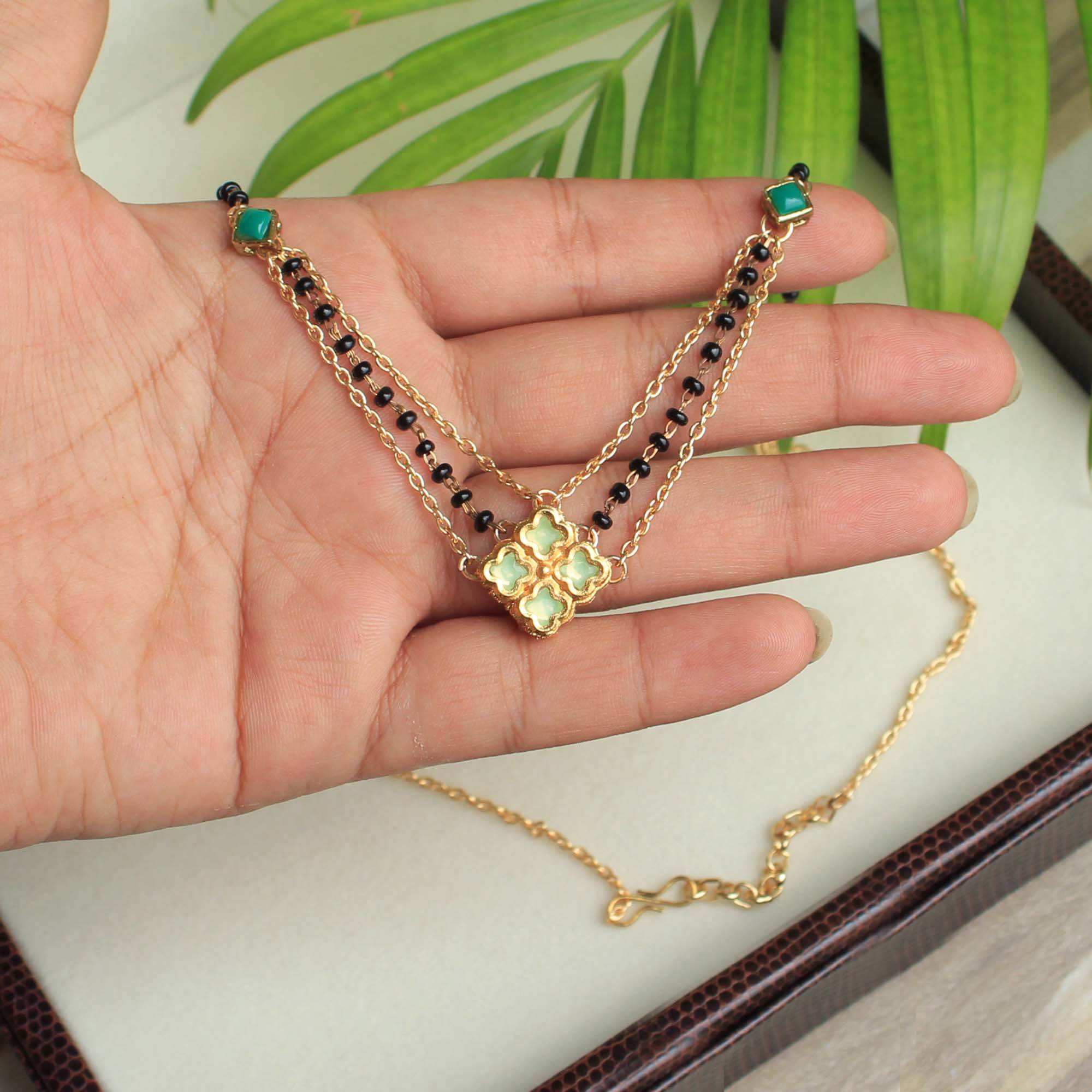 Gold tone black beads mangalsutra necklace for women traditional design perfect for daily wear designer bridal mangalsutra