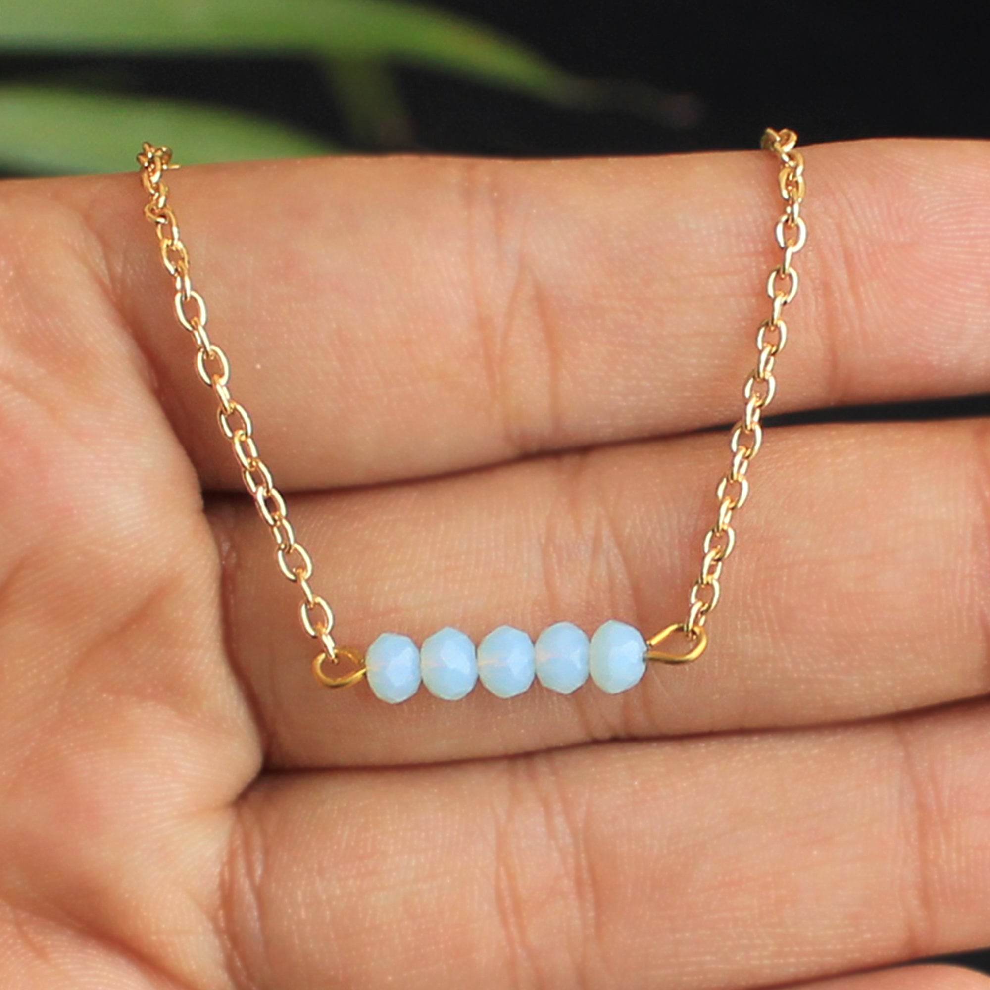 Blue Bar Choker Necklace - BeAbhika.com