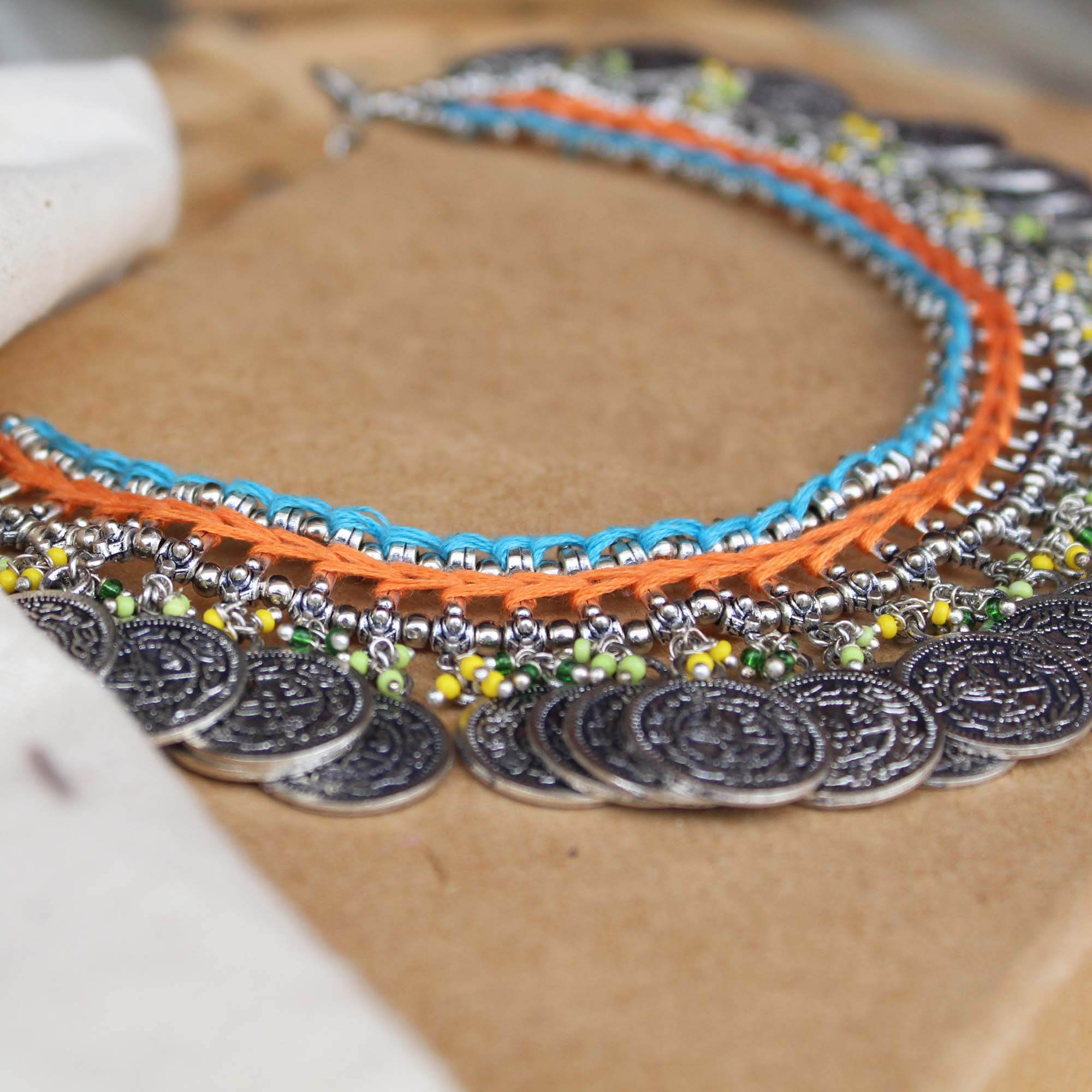Oxidized necklaces with matching earrings perfect for dandia night designer navratri jewelry colorful necklaces