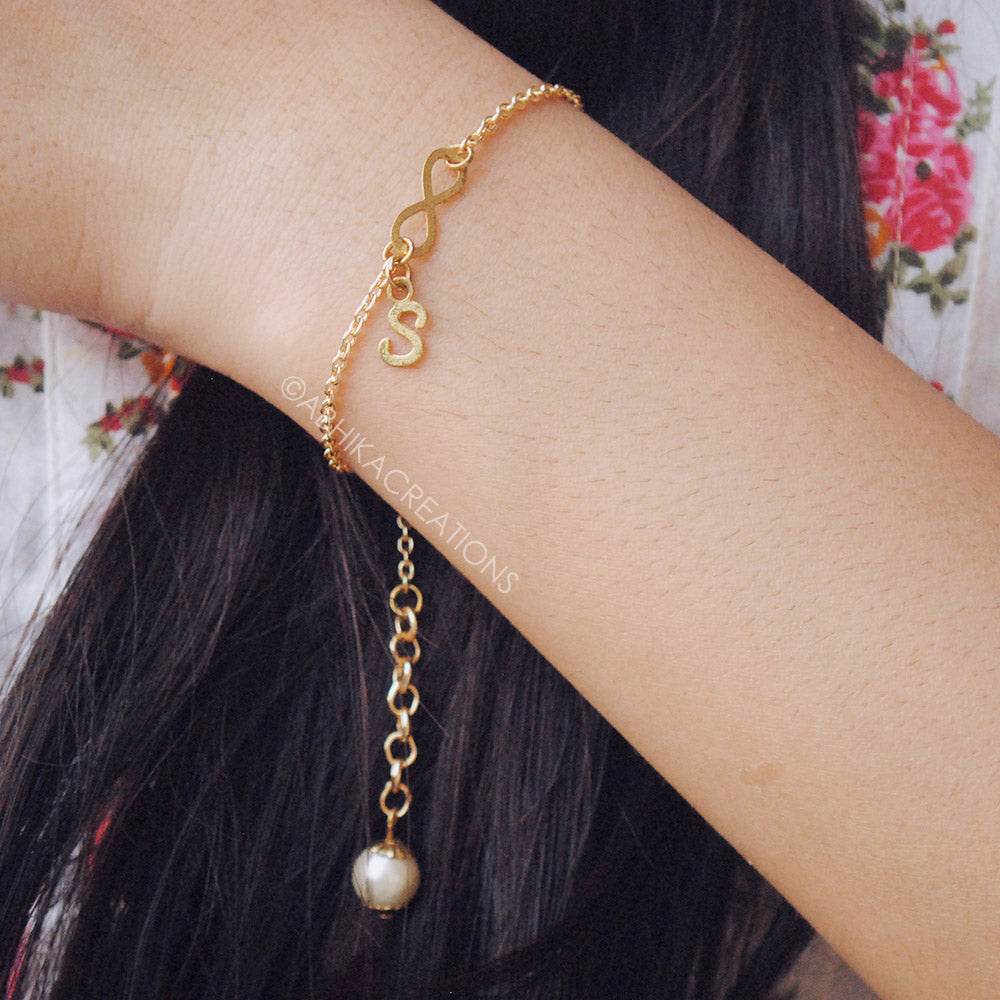 Infinity With Initial Personalised Bracelet - BeAbhika.com