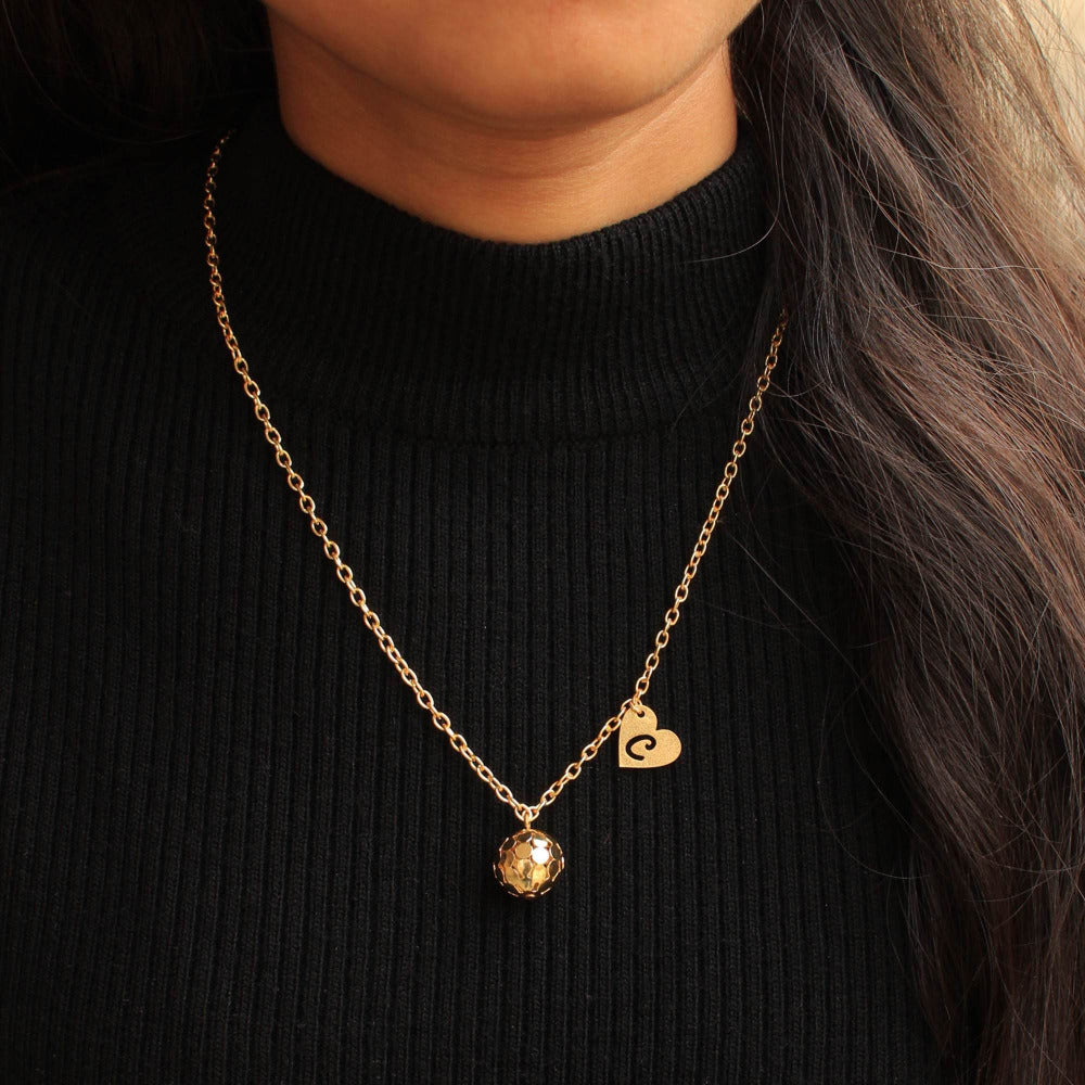 Golden Ball And Initial Personalised Necklace - BeAbhika.com