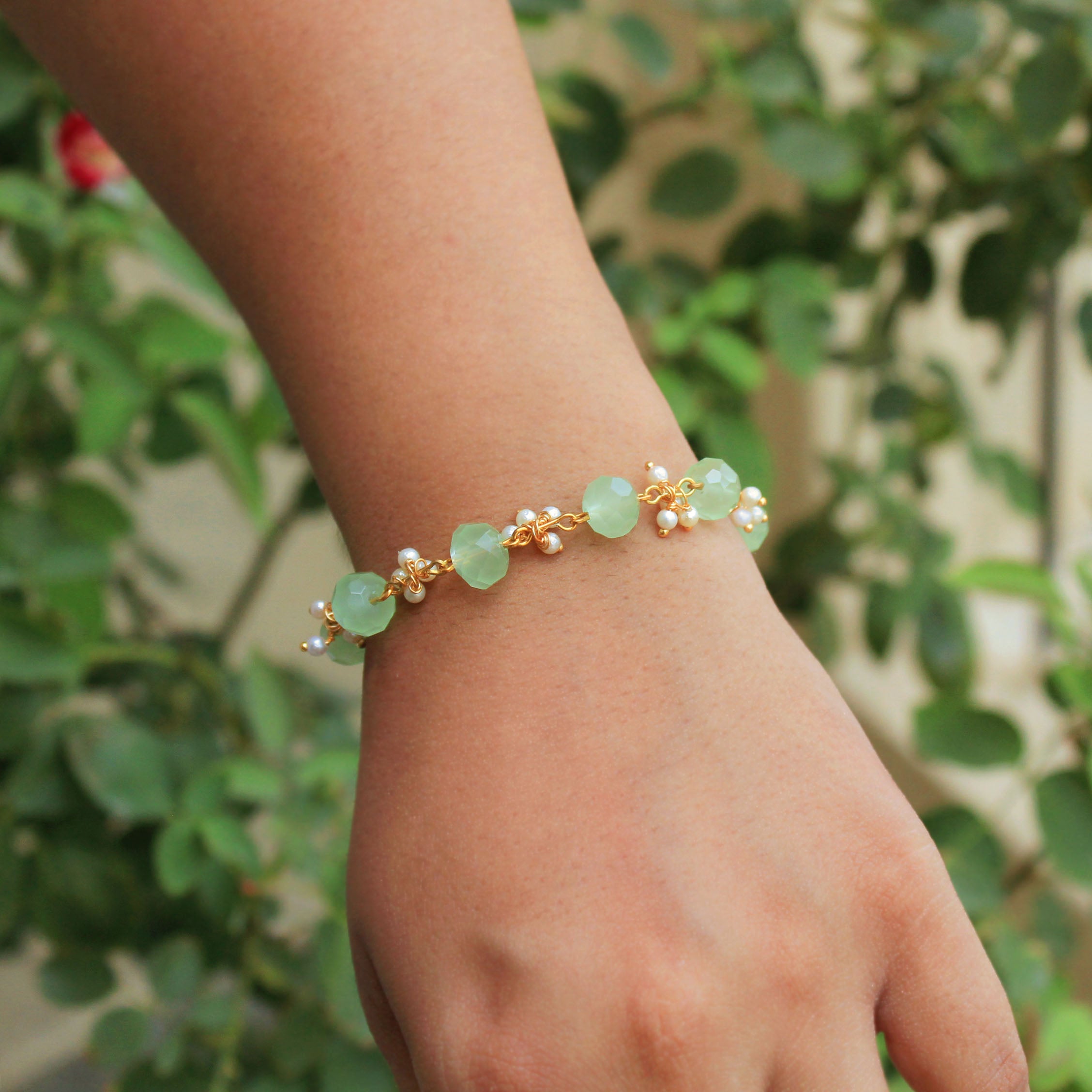 BeAbhika Designer Green Unique Bhabhi Lumba Bracelet Sister Rakhi Send Rakhi To Brother Bhabhi Green Beads CustomiSend Bhabhi Initial Lumba For Sister In Law Send Rakhi In India Available At Best Price COD Available Express Quick Shipping PersonaliSend Name Letter Bhabhi Rakhi