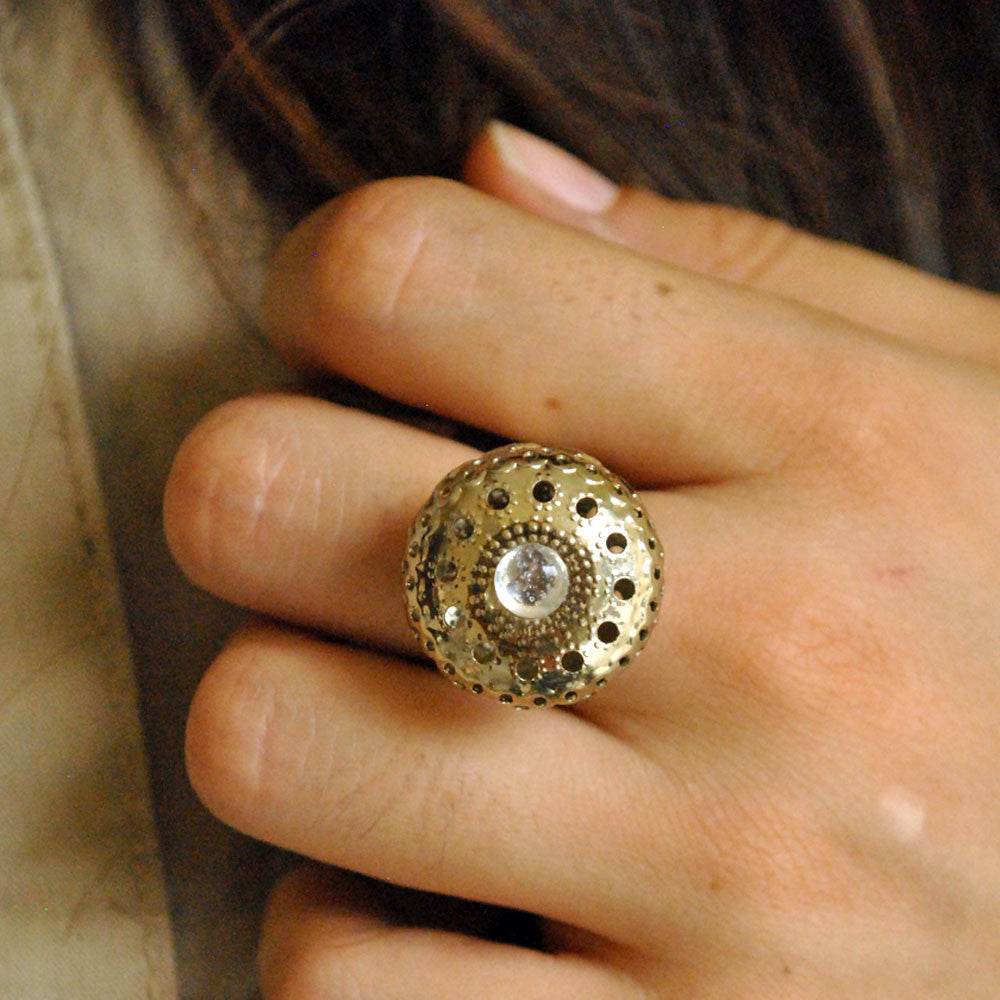 adjustable kundan ring