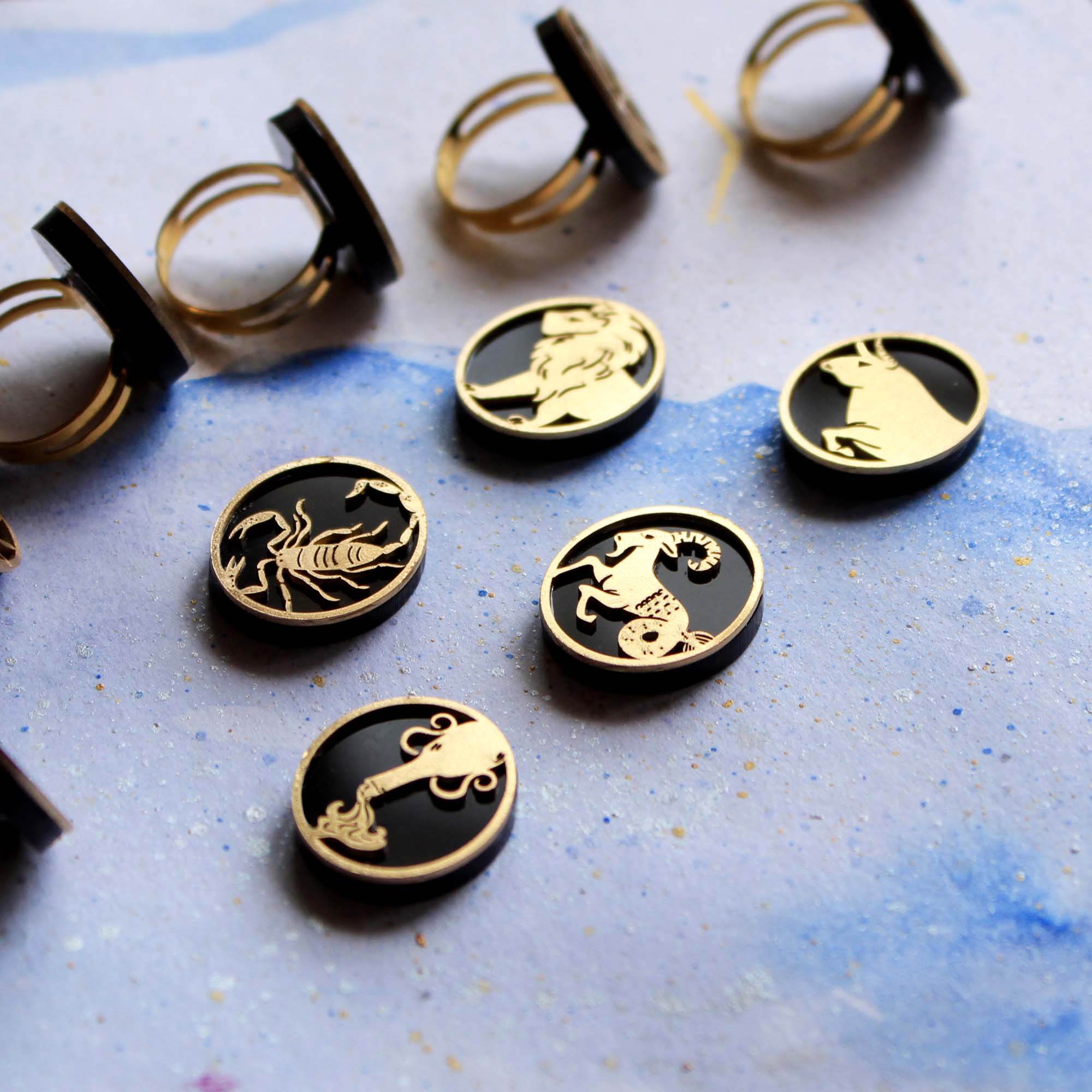 Laser Cut Zodiac Ring - BeAbhika.com