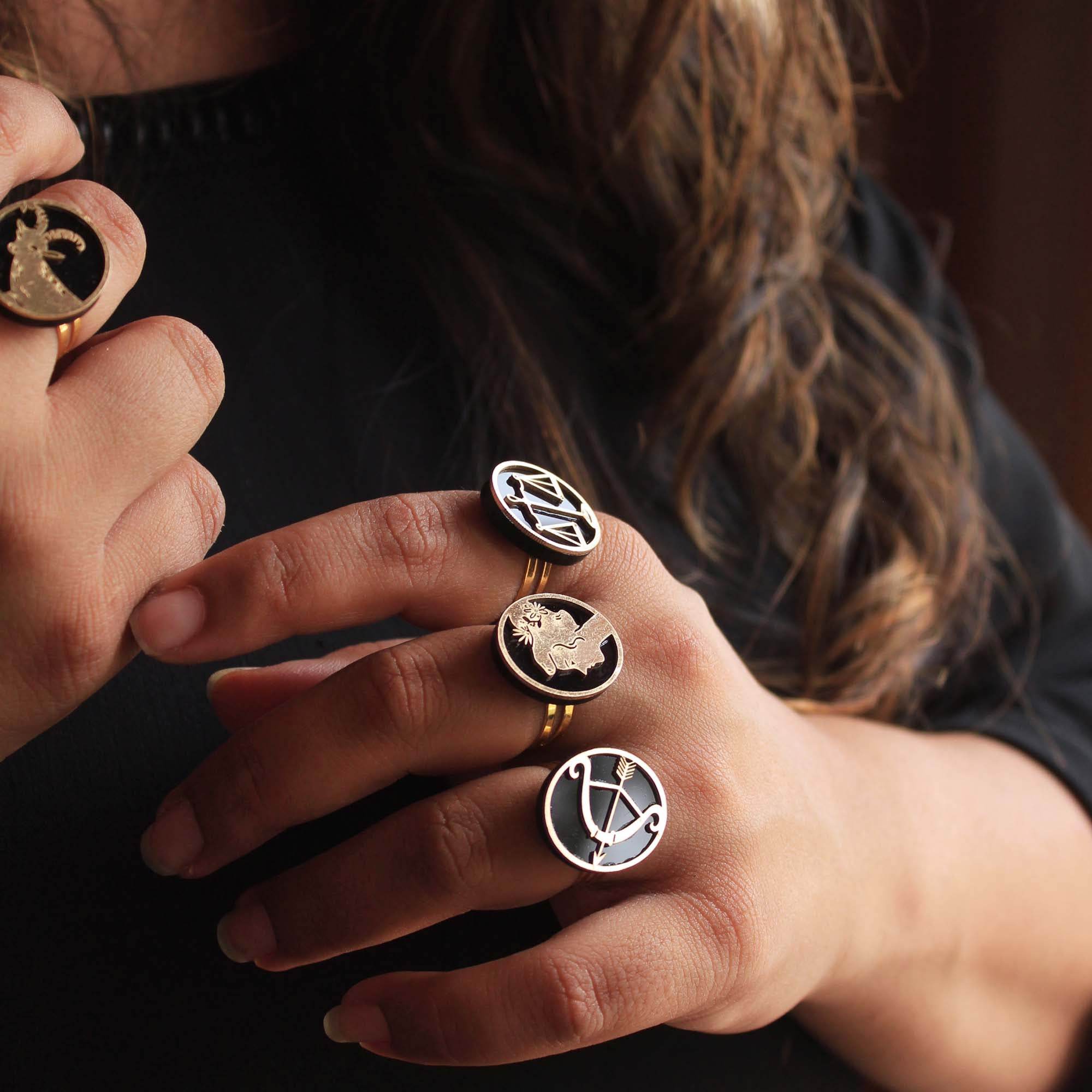 Laser Cut Zodiac Ring - BeAbhika.com