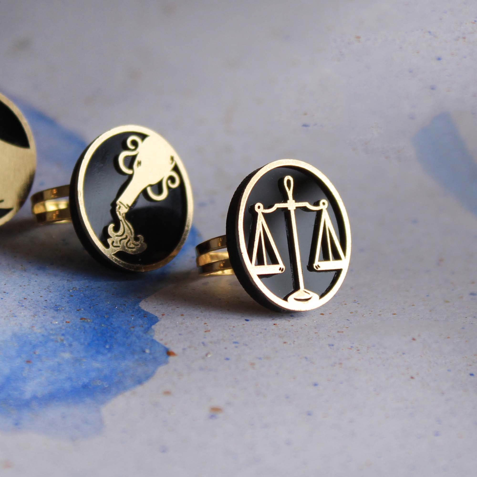 Laser Cut Zodiac Ring - BeAbhika.com