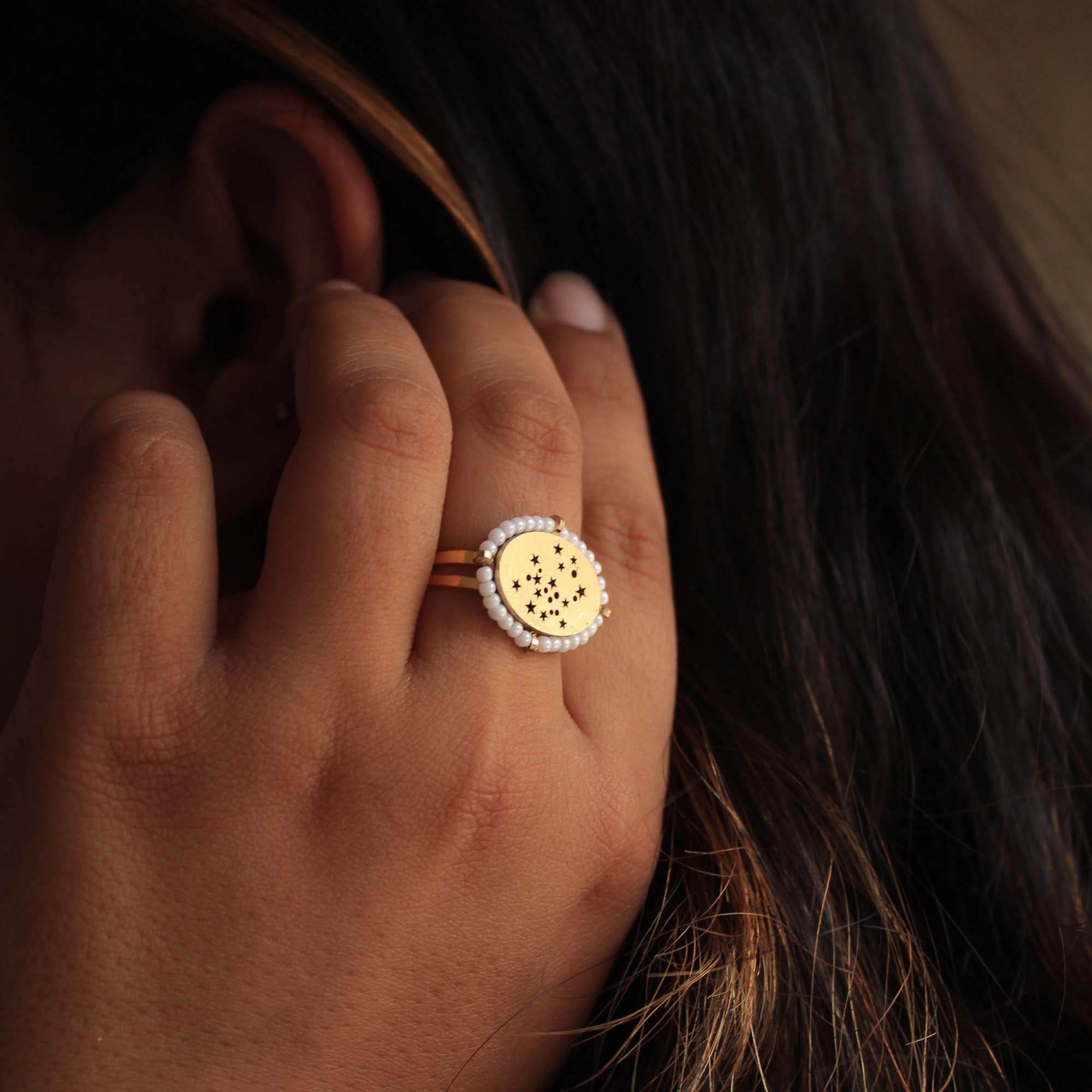 Pearly Constellation Ring - BeAbhika.com