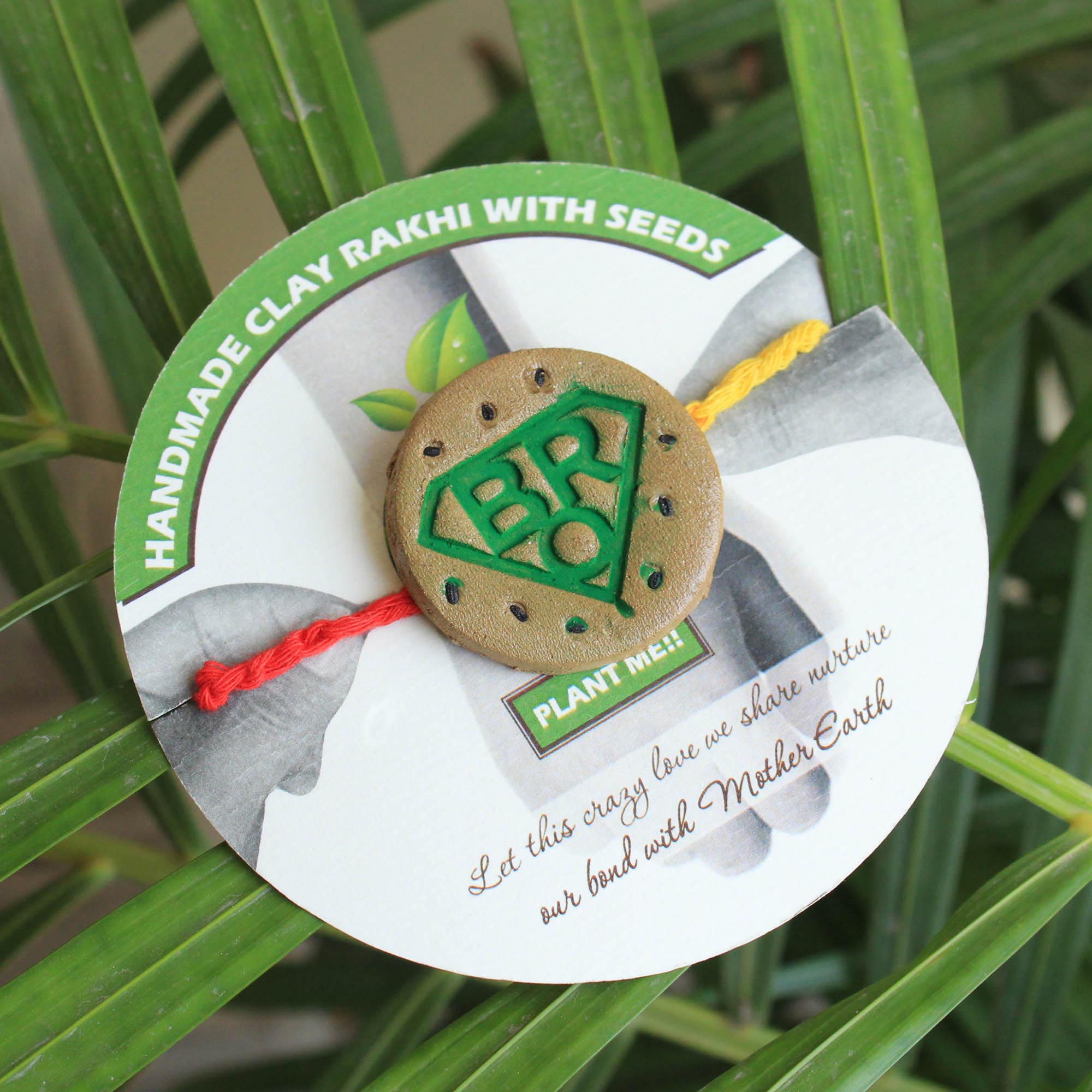 Super Bro Grow Green Clay Rakhi