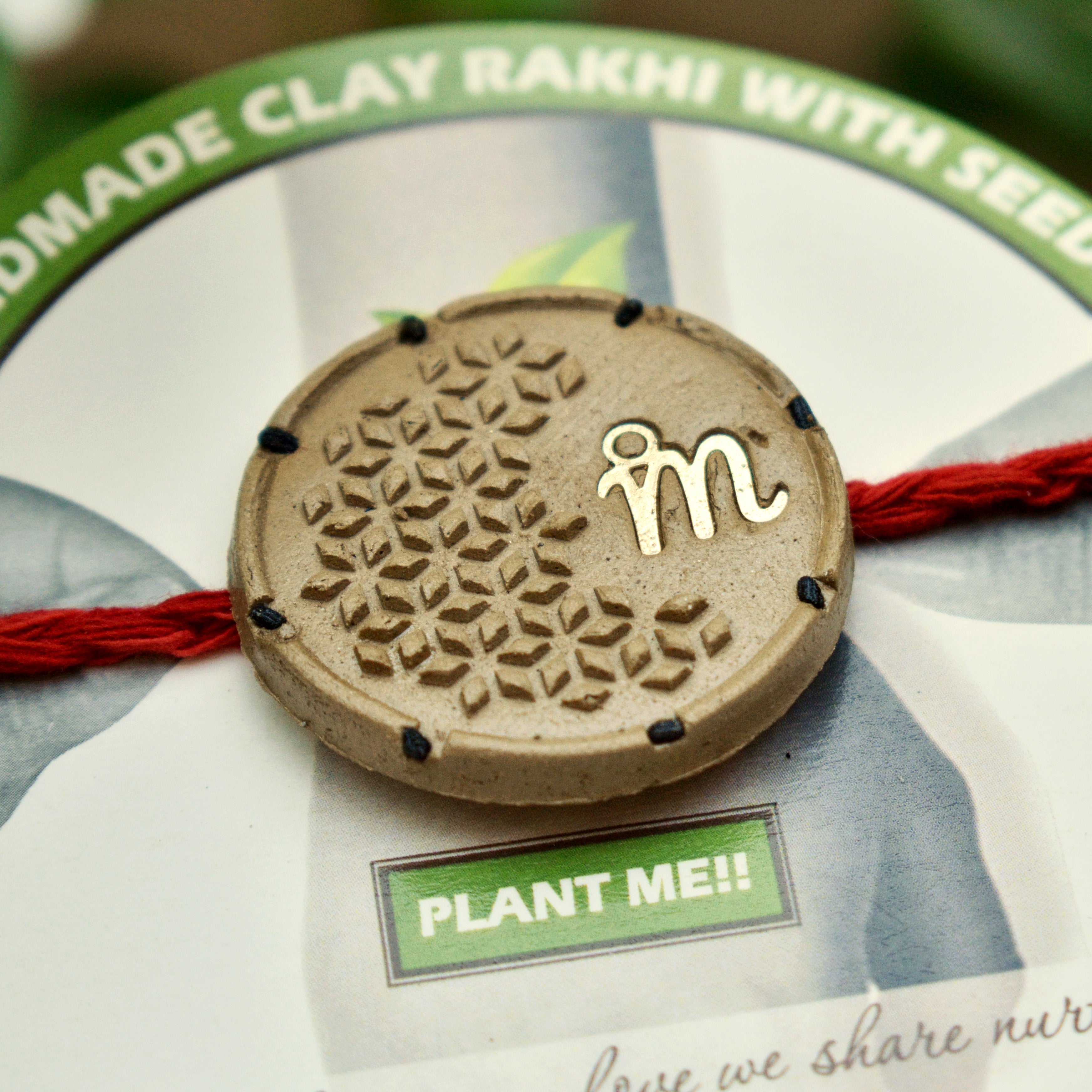 Sugary Honeycomb Personalised Grow Green Clay Rakhi