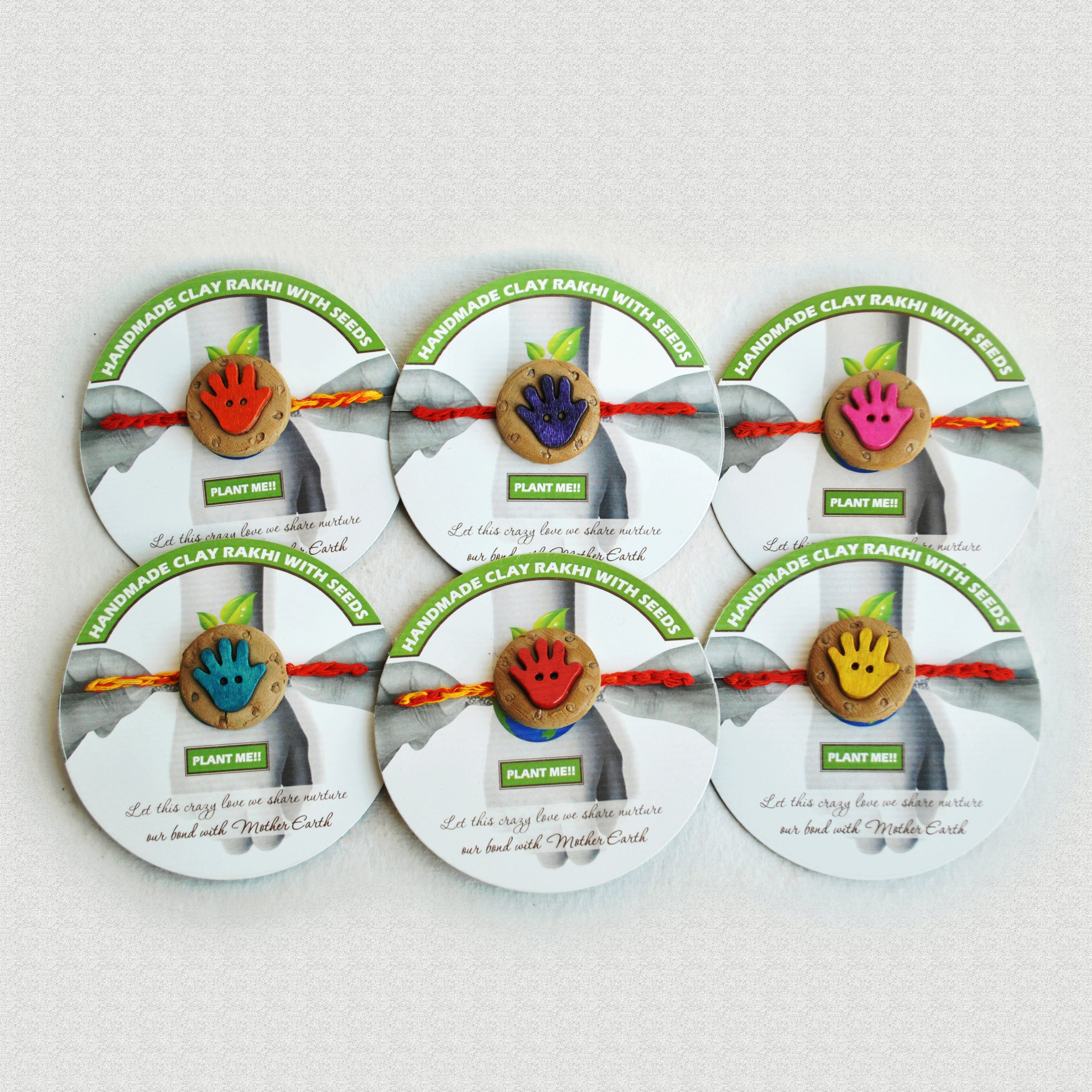 Tiny Hands Kids Grow Green Clay Rakhi