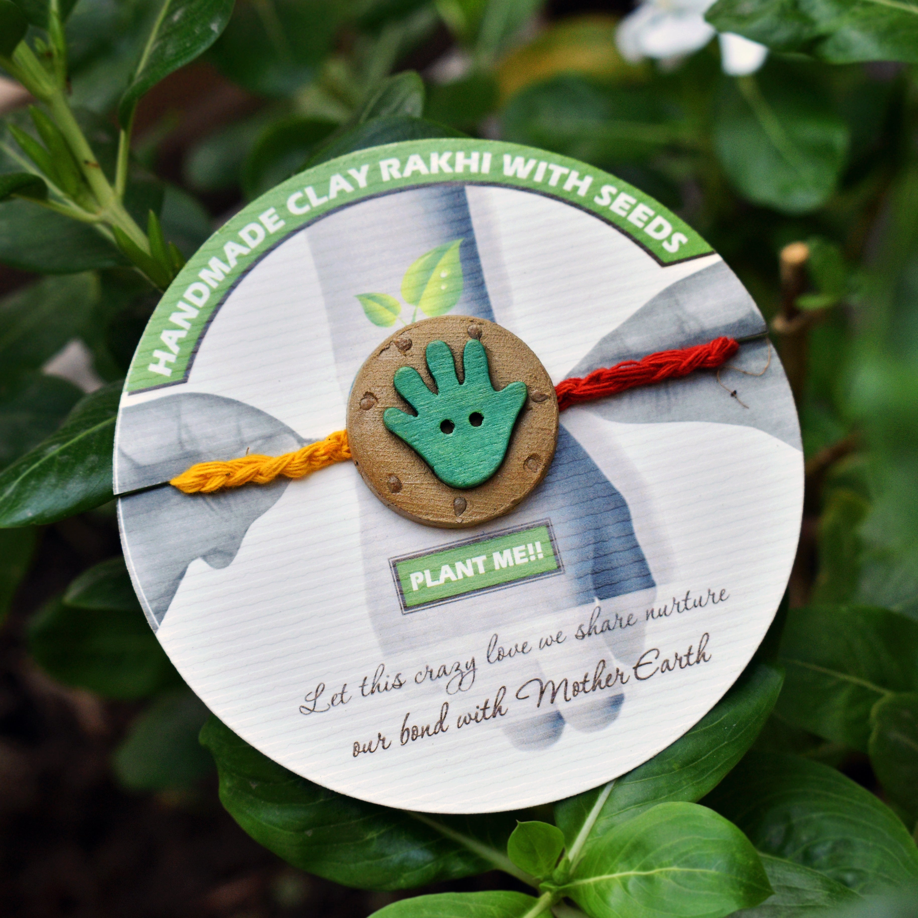 Tiny Hands Kids Grow Green Clay Rakhi