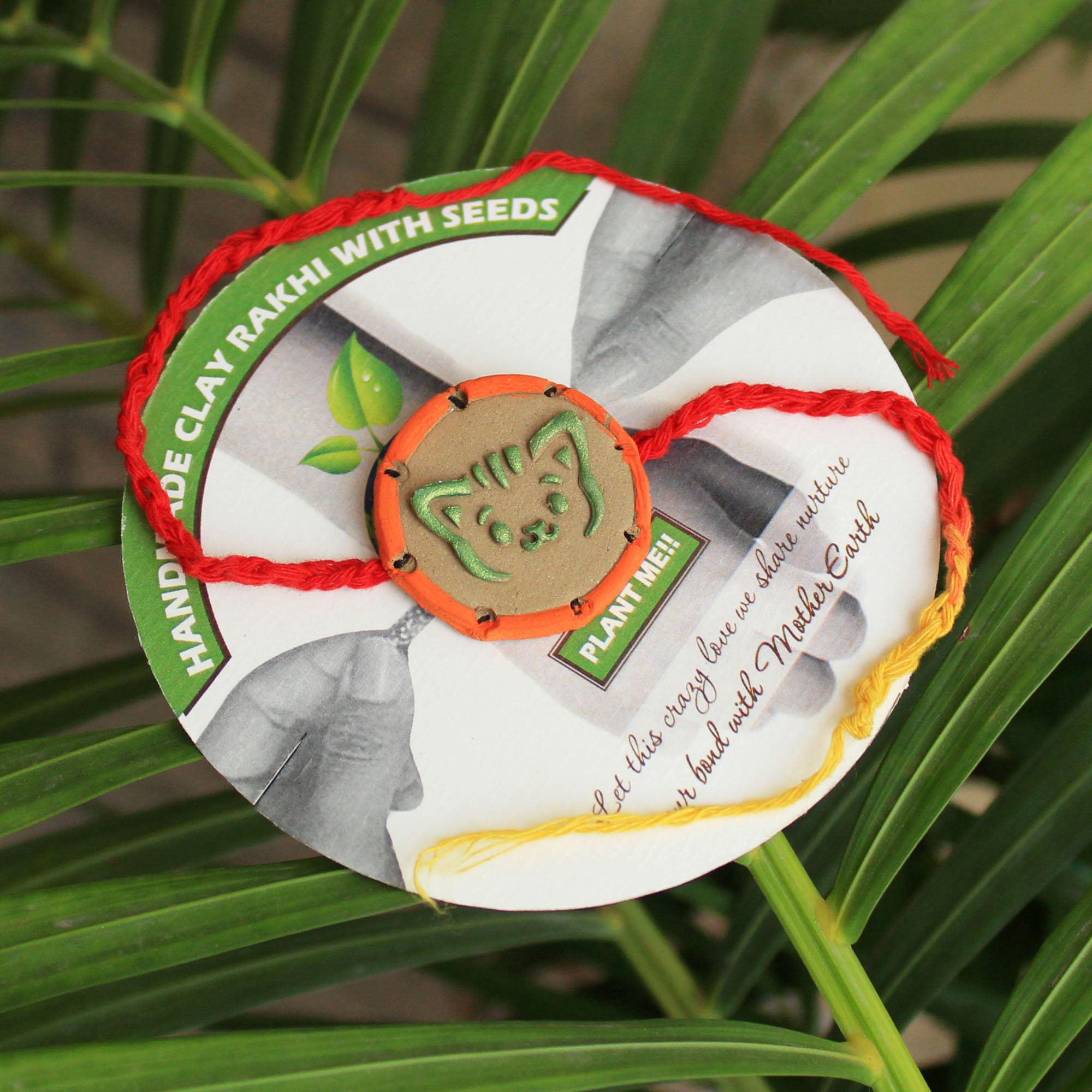 Mellow Cat Grow Green Clay Rakhi
