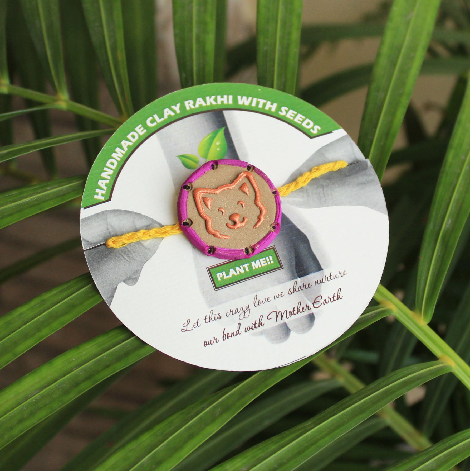 Loyal Dog Grow Green Clay Rakhi