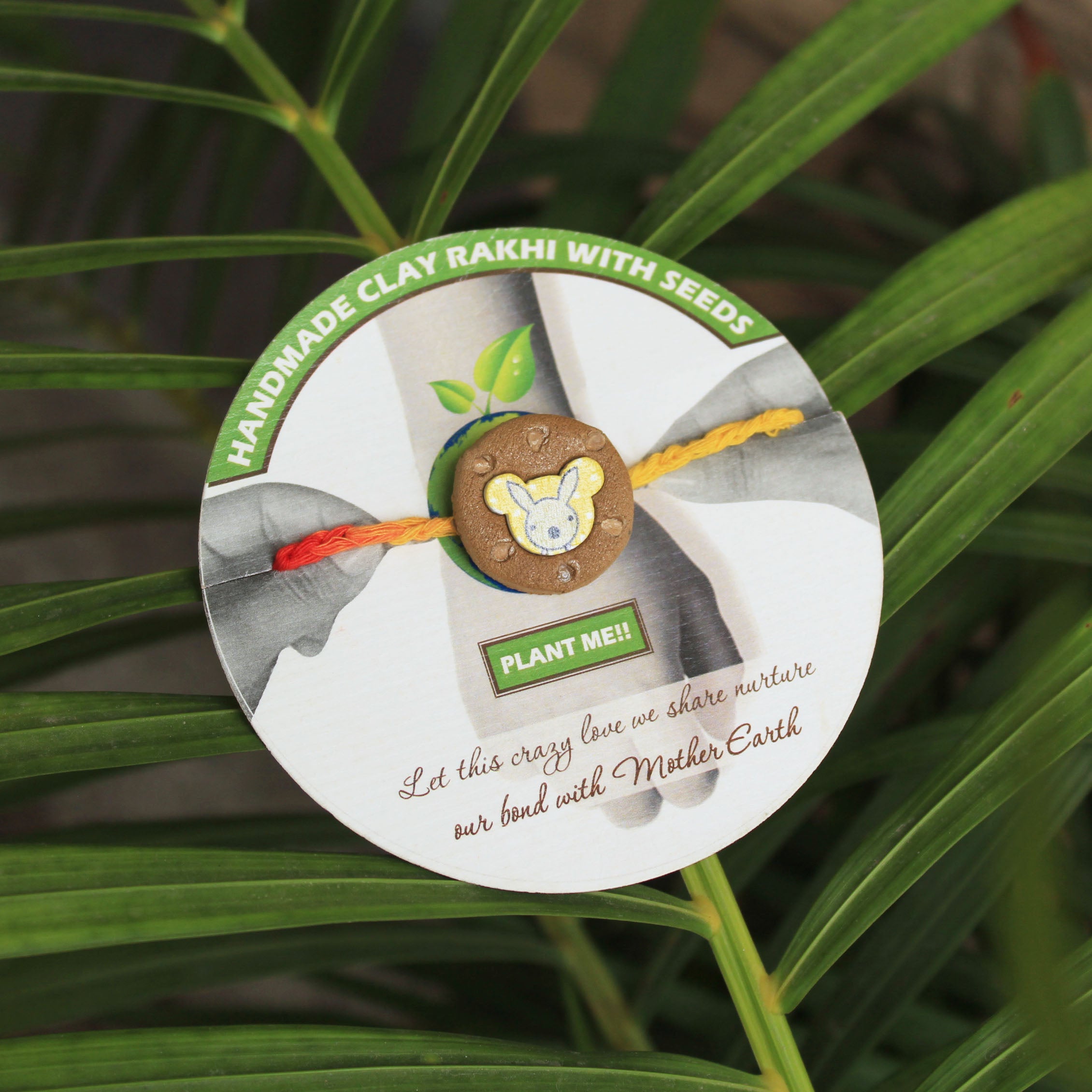 Bunny Kids Grow Green Clay Rakhi