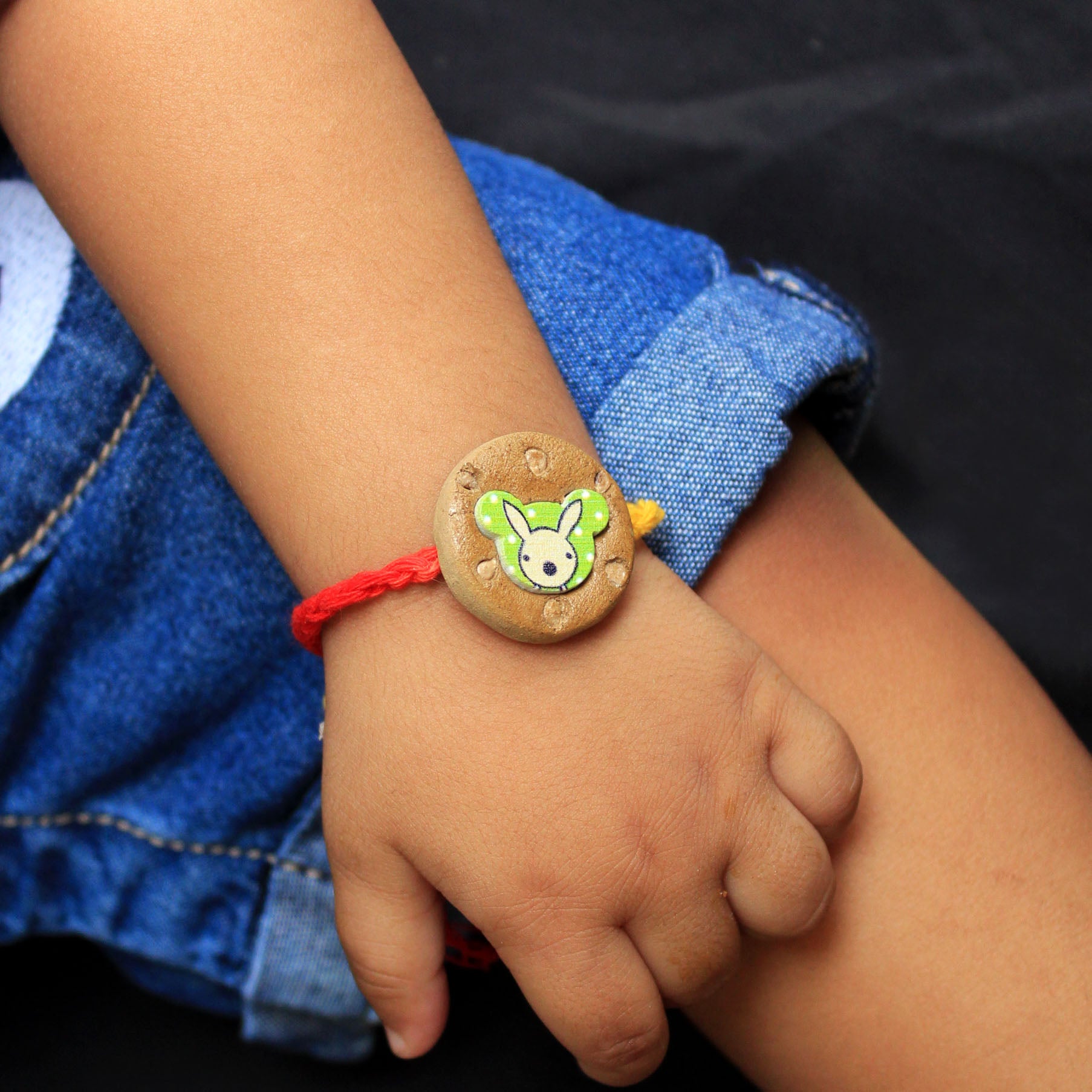 Bunny Kids Grow Green Clay Rakhi