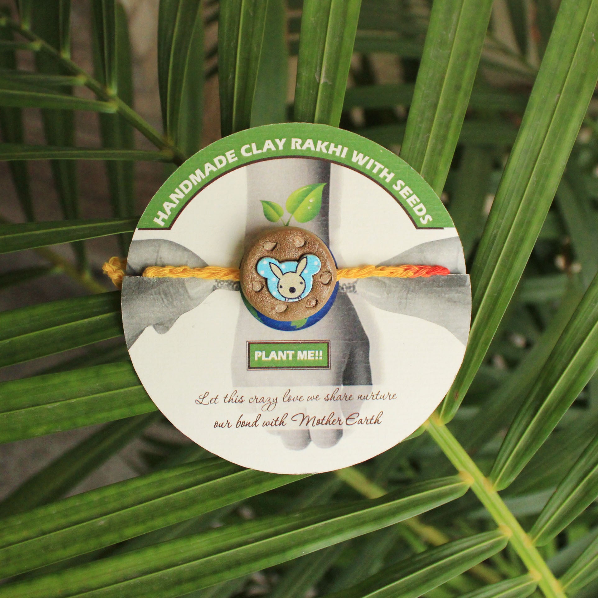 Bunny Kids Grow Green Clay Rakhi