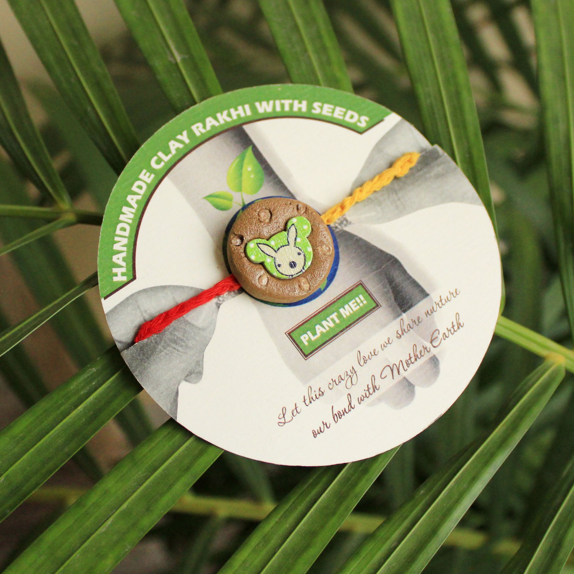 Bunny Kids Grow Green Clay Rakhi