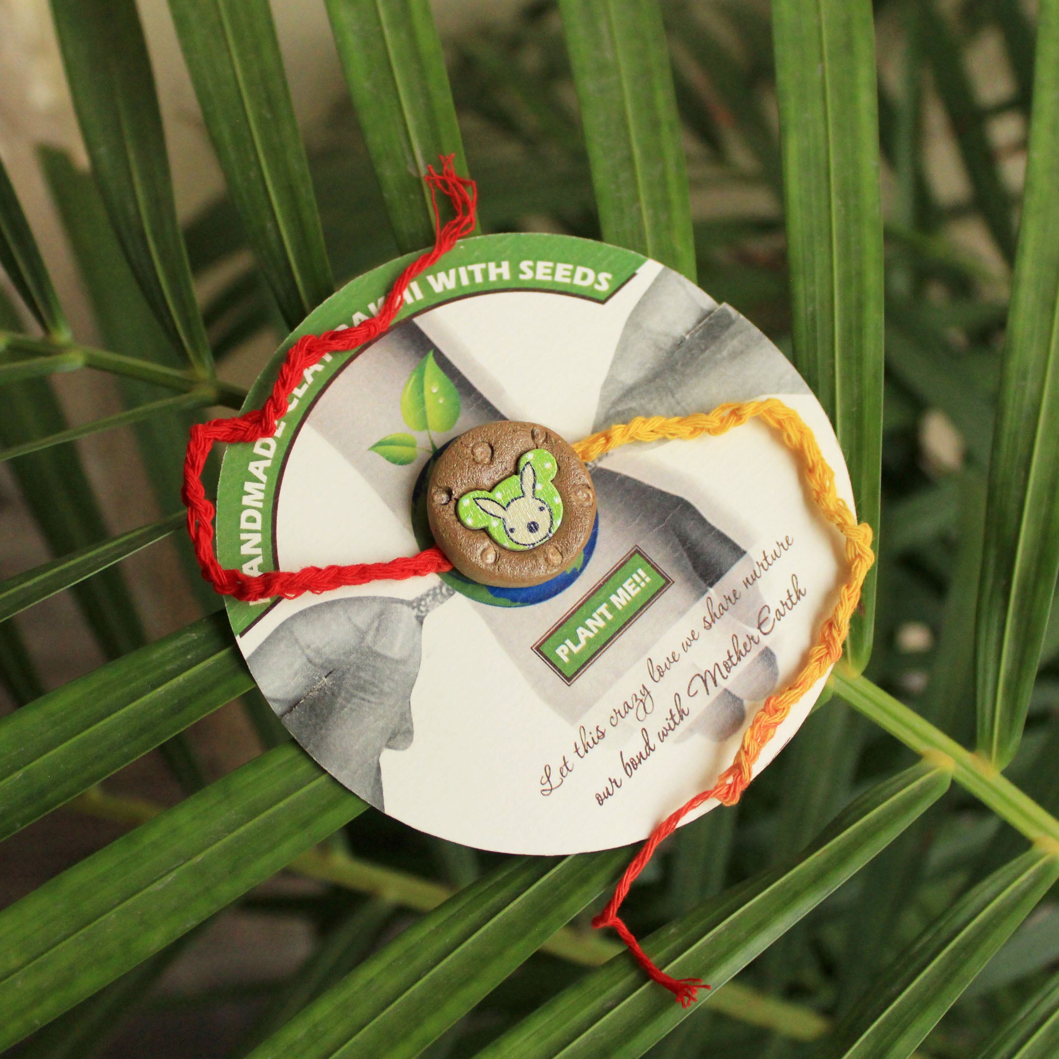 Bunny Kids Grow Green Clay Rakhi