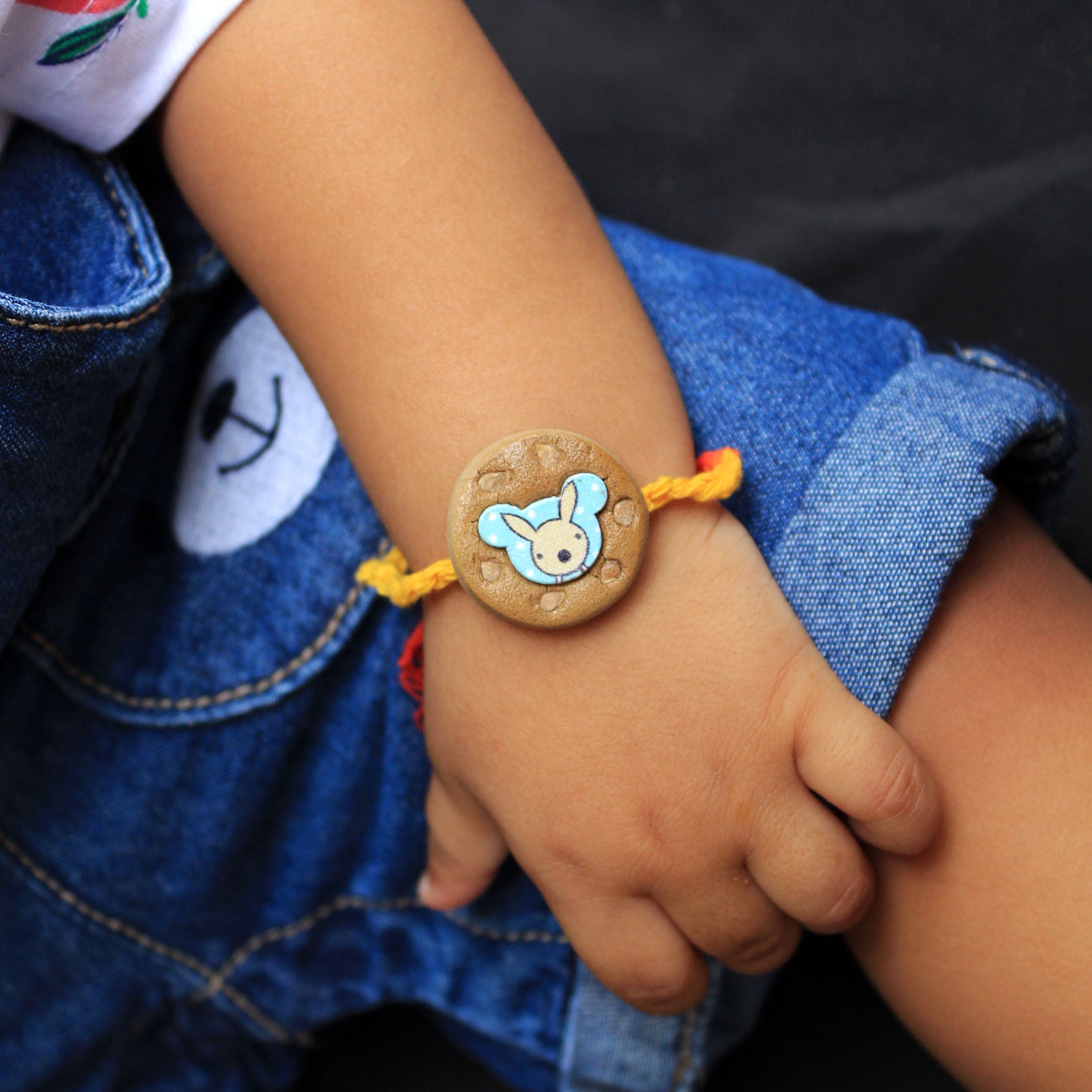 Bunny Kids Grow Green Clay Rakhi